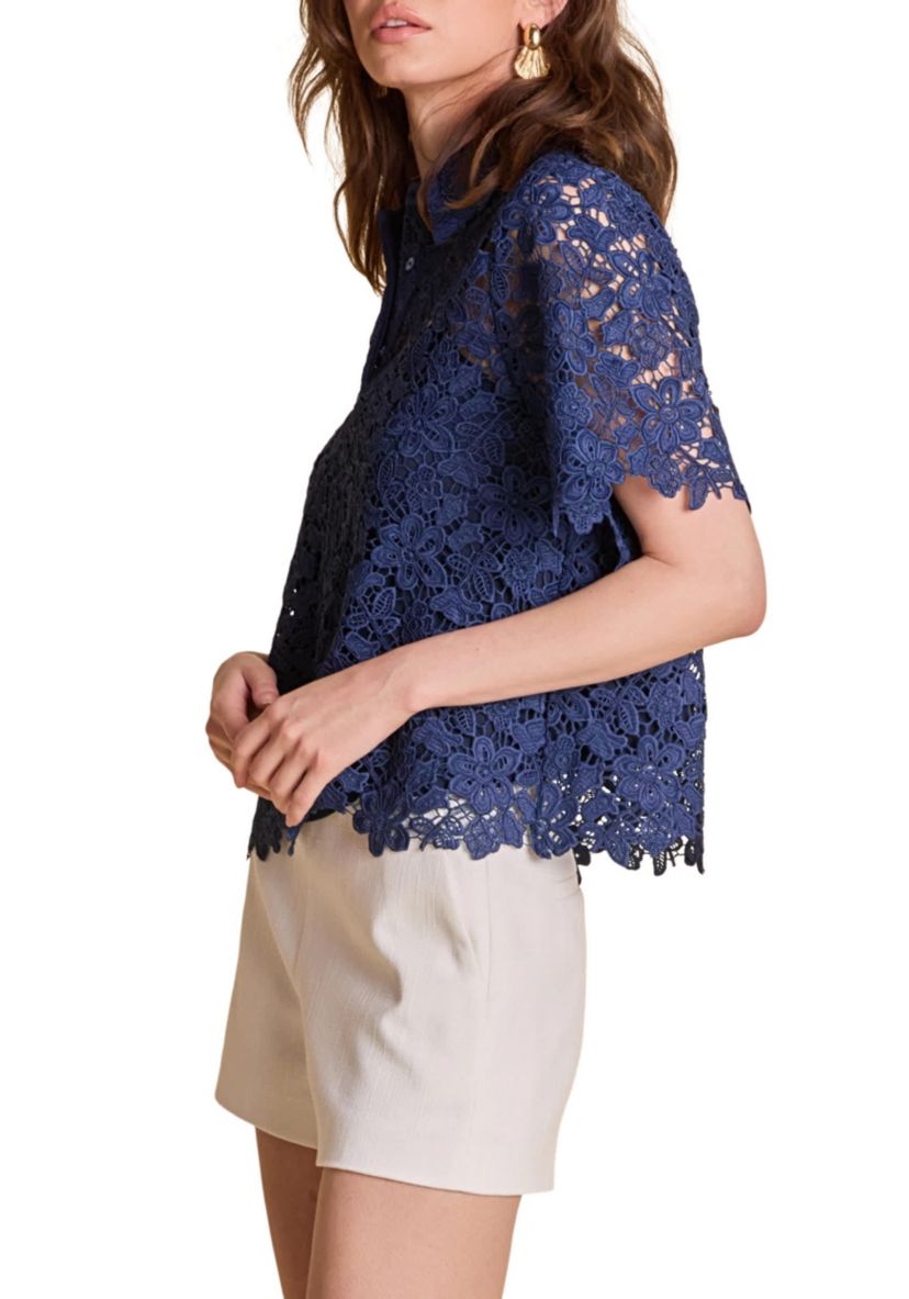 Lace Collared Top