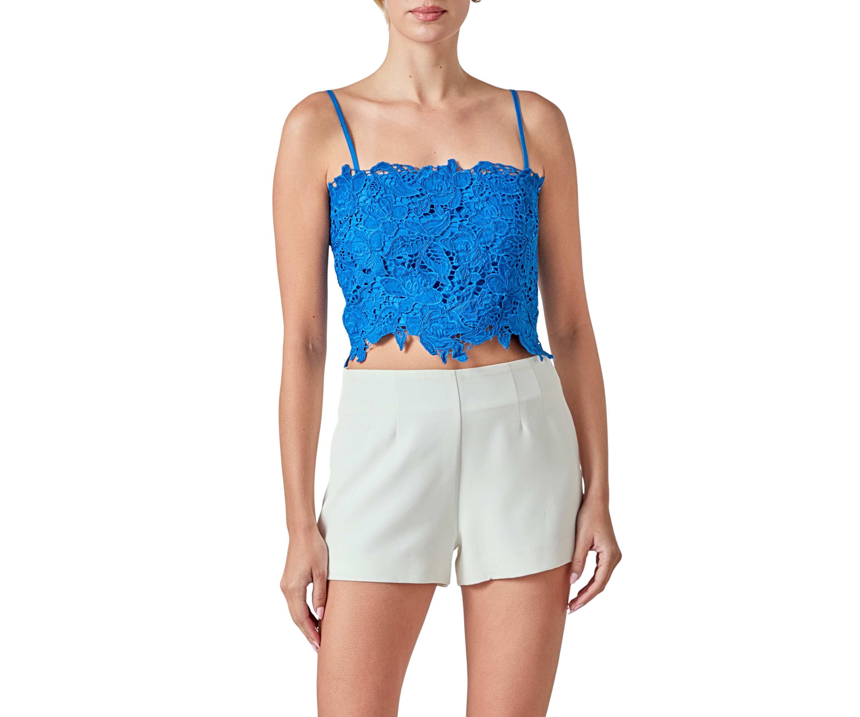 Lace Crop Fitted Top
