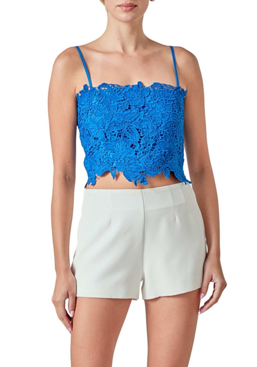 Lace Crop Fitted Top