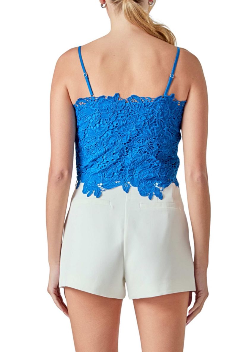 Lace Crop Fitted Top