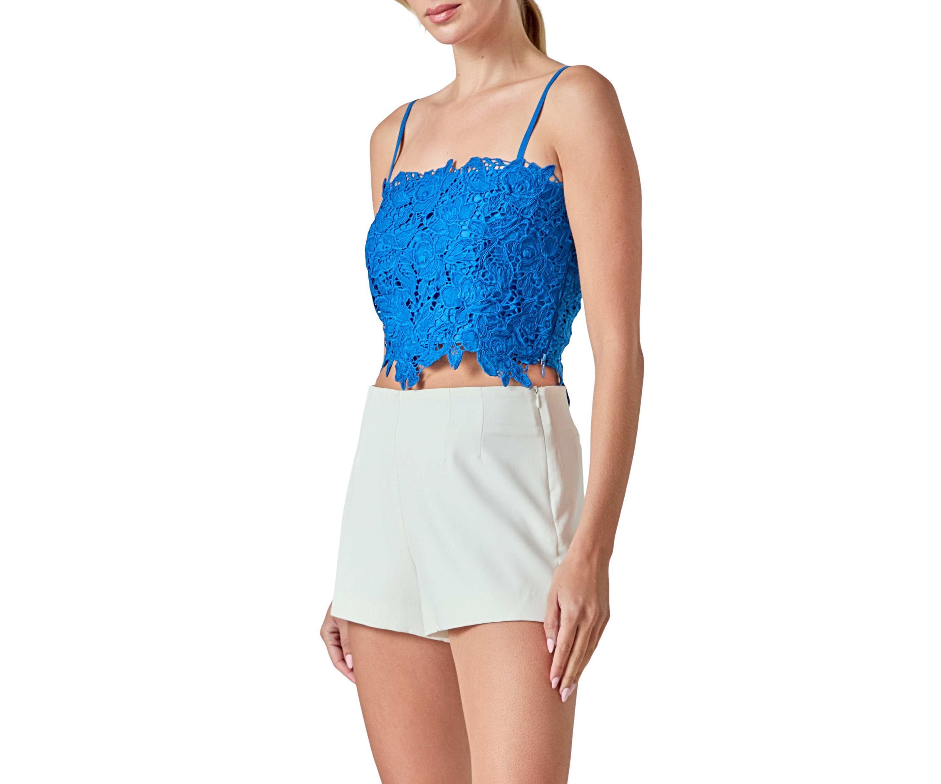 Lace Crop Fitted Top