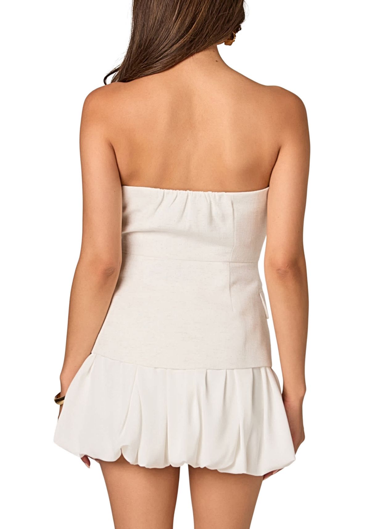 Linen Button Up Tube Top