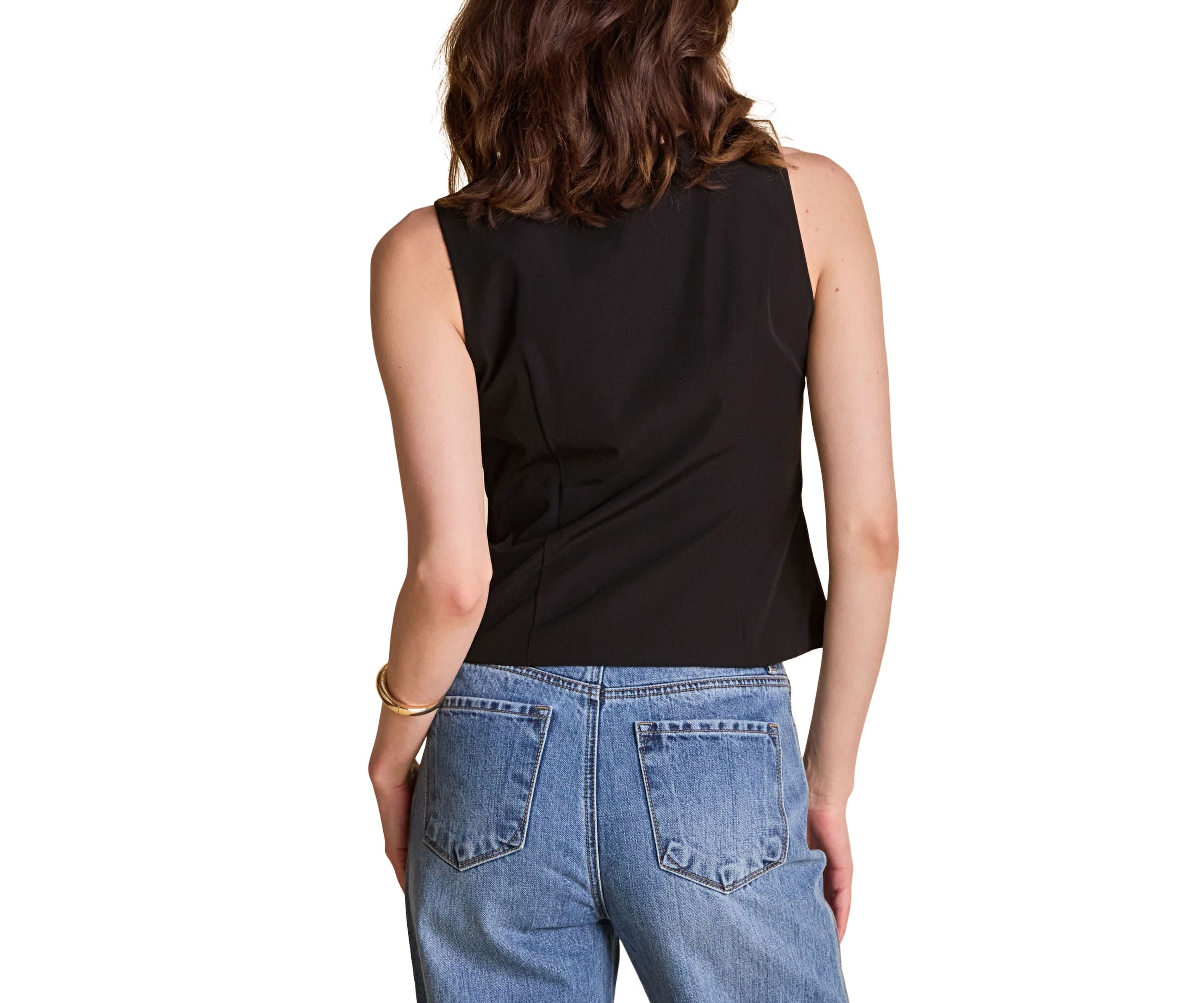 Front Bow Tie Stretch Top