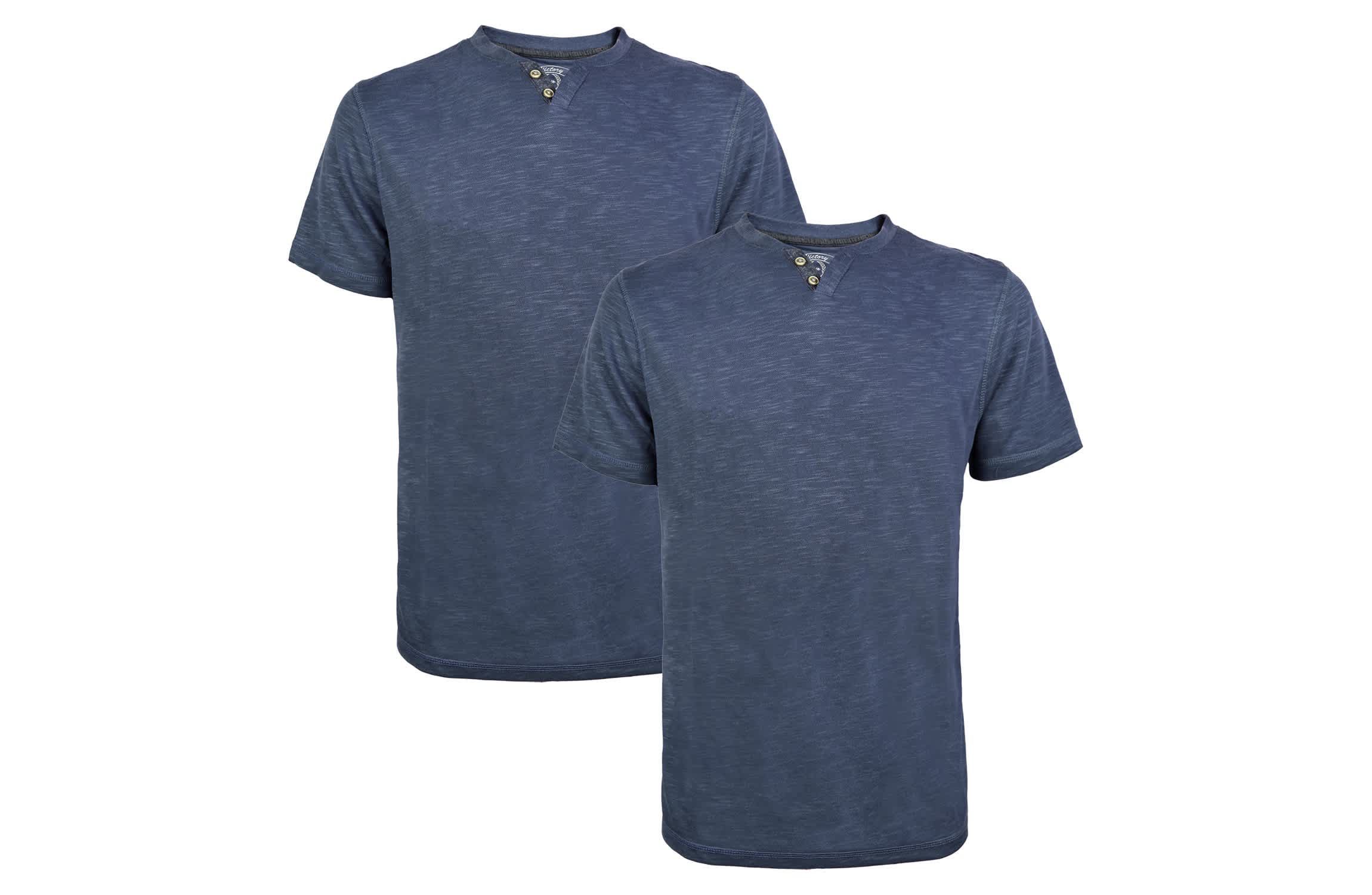 2-Pack Mens Modal Short Sleeve Henley T-Shirt