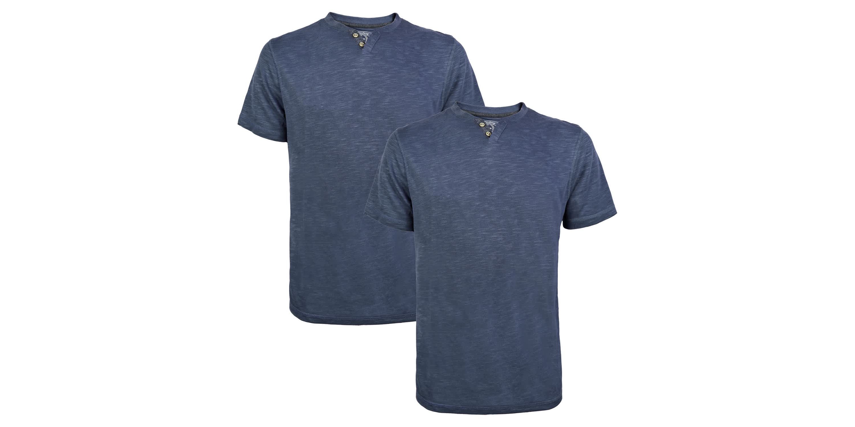 2-Pack Mens Modal Short Sleeve Henley T-Shirt