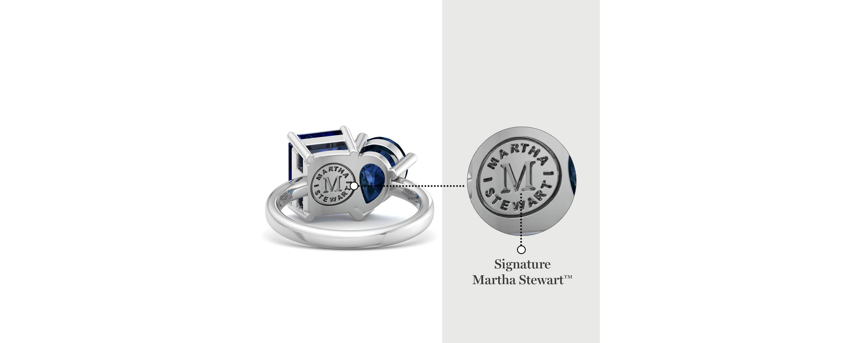 Lab Created Martha Stewart 4 3/4 Carat Sapphire Two Stone Ring In Sterling Silver