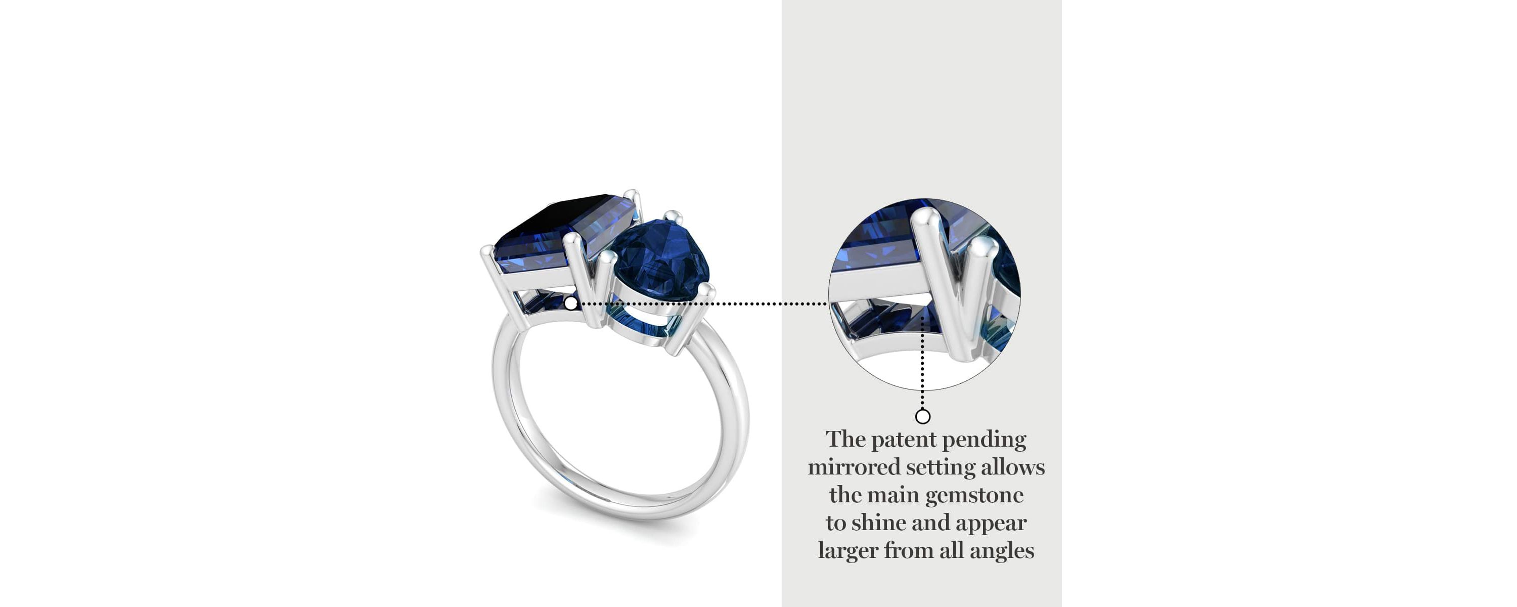 Lab Created Martha Stewart 4 3/4 Carat Sapphire Two Stone Ring In Sterling Silver