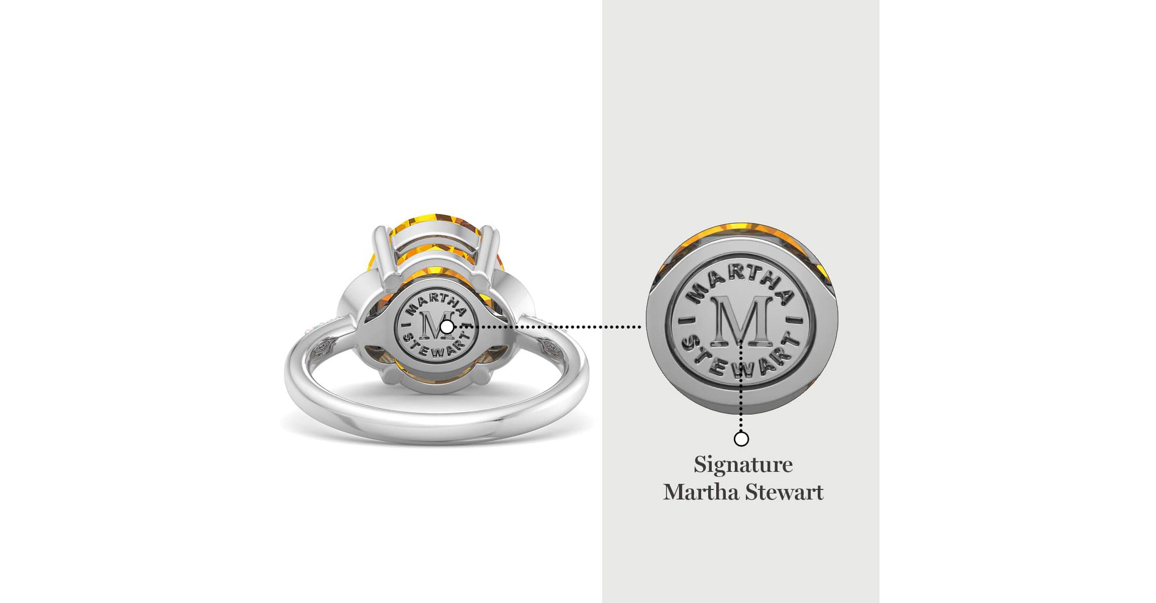 Lab Created Martha Stewart 4 1/2 Carat Oval Shape Gemstone and Lab Grown Diamond Ring In Sterling Silver