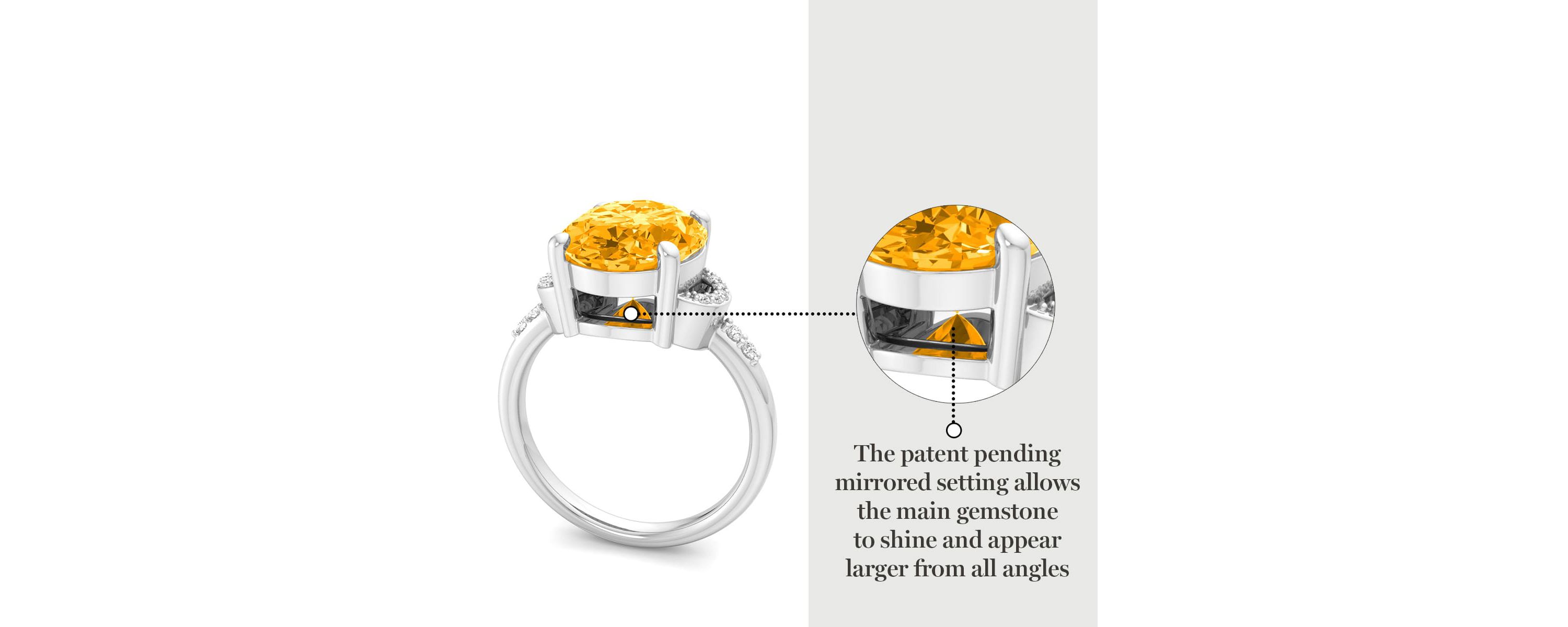 Lab Created Martha Stewart 4 1/2 Carat Oval Shape Gemstone and Lab Grown Diamond Ring In Sterling Silver