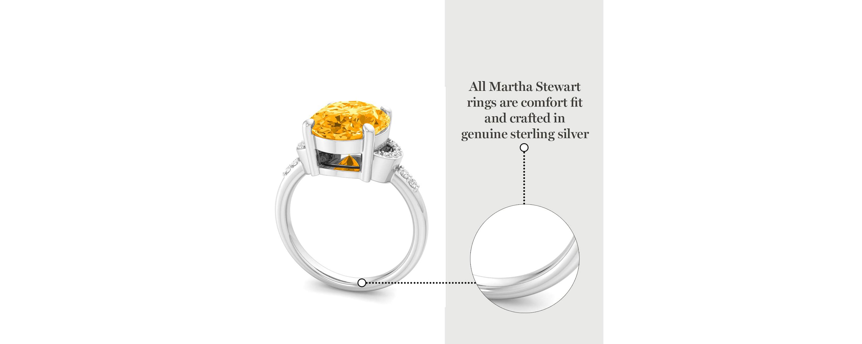 Lab Created Martha Stewart 4 1/2 Carat Oval Shape Gemstone and Lab Grown Diamond Ring In Sterling Silver