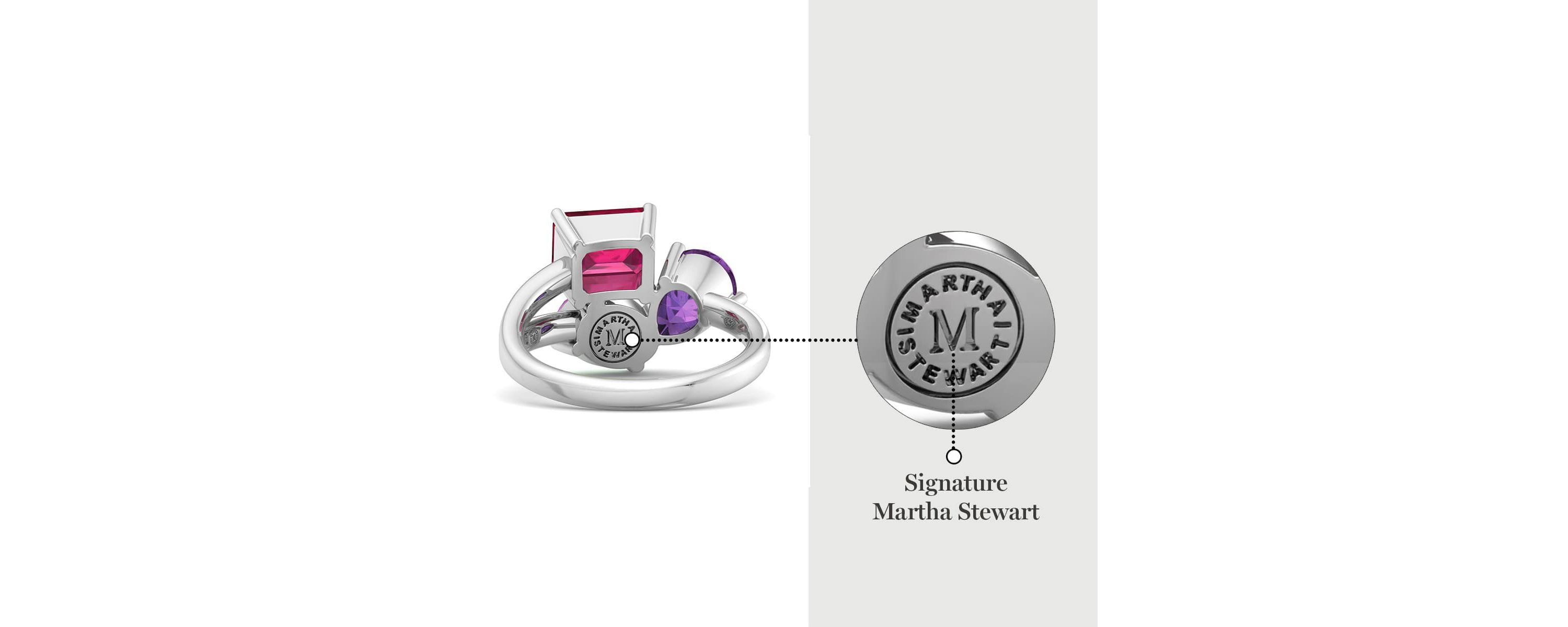 Lab Created Martha Stewart 3 3/4 Carat Pink Sapphire, Amethyst and Ruby Three Stone Cluster Ring In Sterling Silver