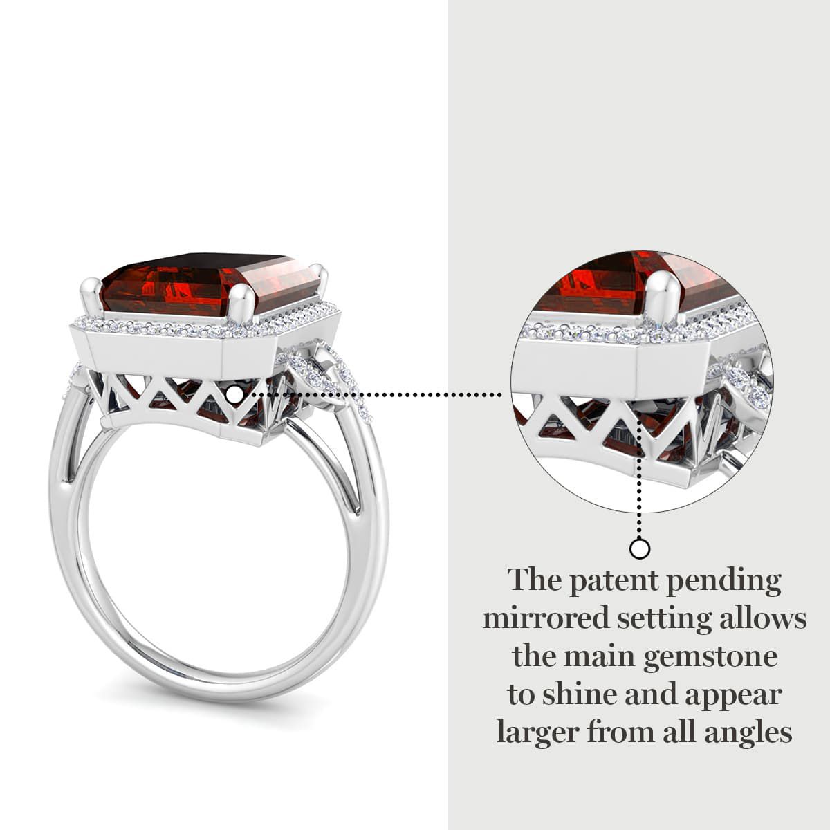Lab Created Martha Stewart 7 1/3 Carat Emerald Cut Gemstone and Lab Grown Diamond Halo Ring In Sterling Silver