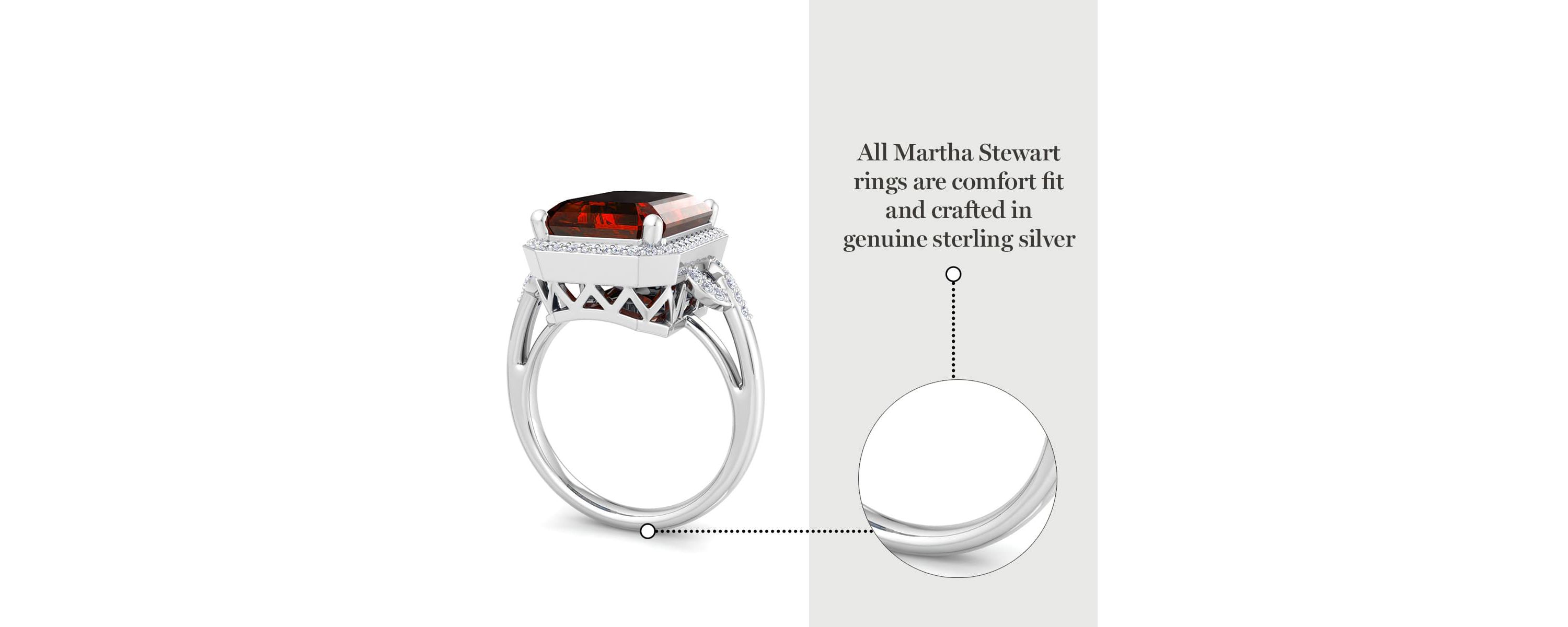 Lab Created Martha Stewart 7 1/3 Carat Emerald Cut Gemstone and Lab Grown Diamond Halo Ring In Sterling Silver