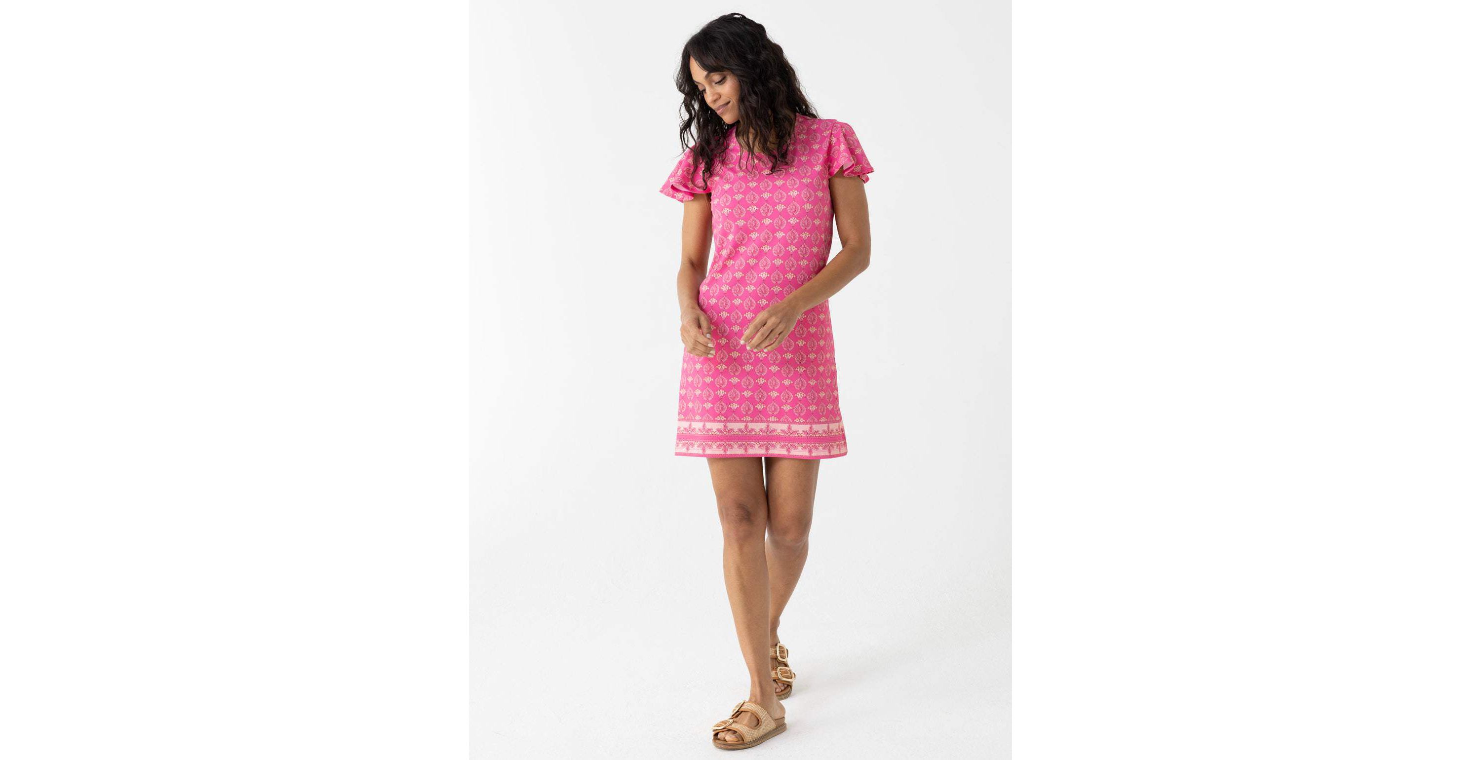 Ruffle Short Sleeve Dress