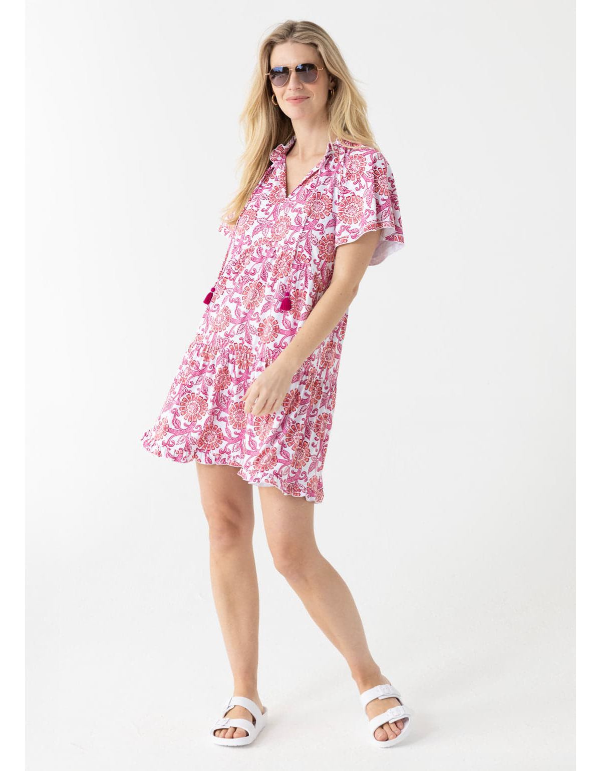 Ruffle Short Sleeve Dress