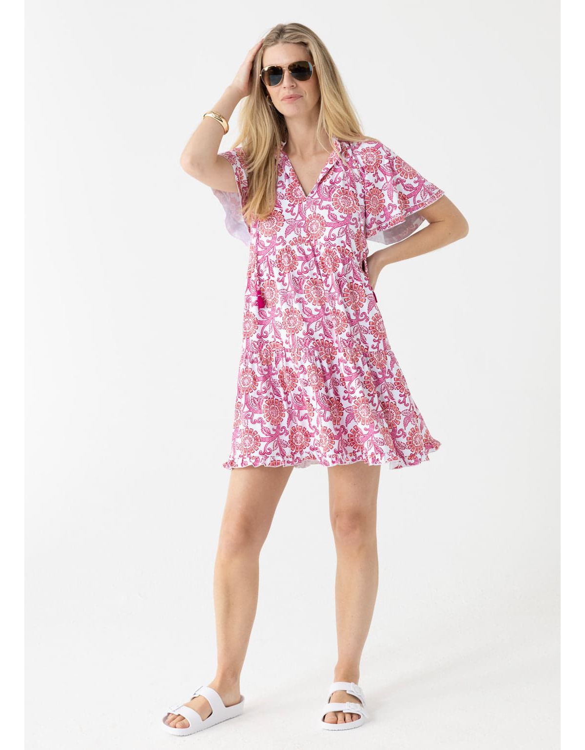 Ruffle Short Sleeve Dress
