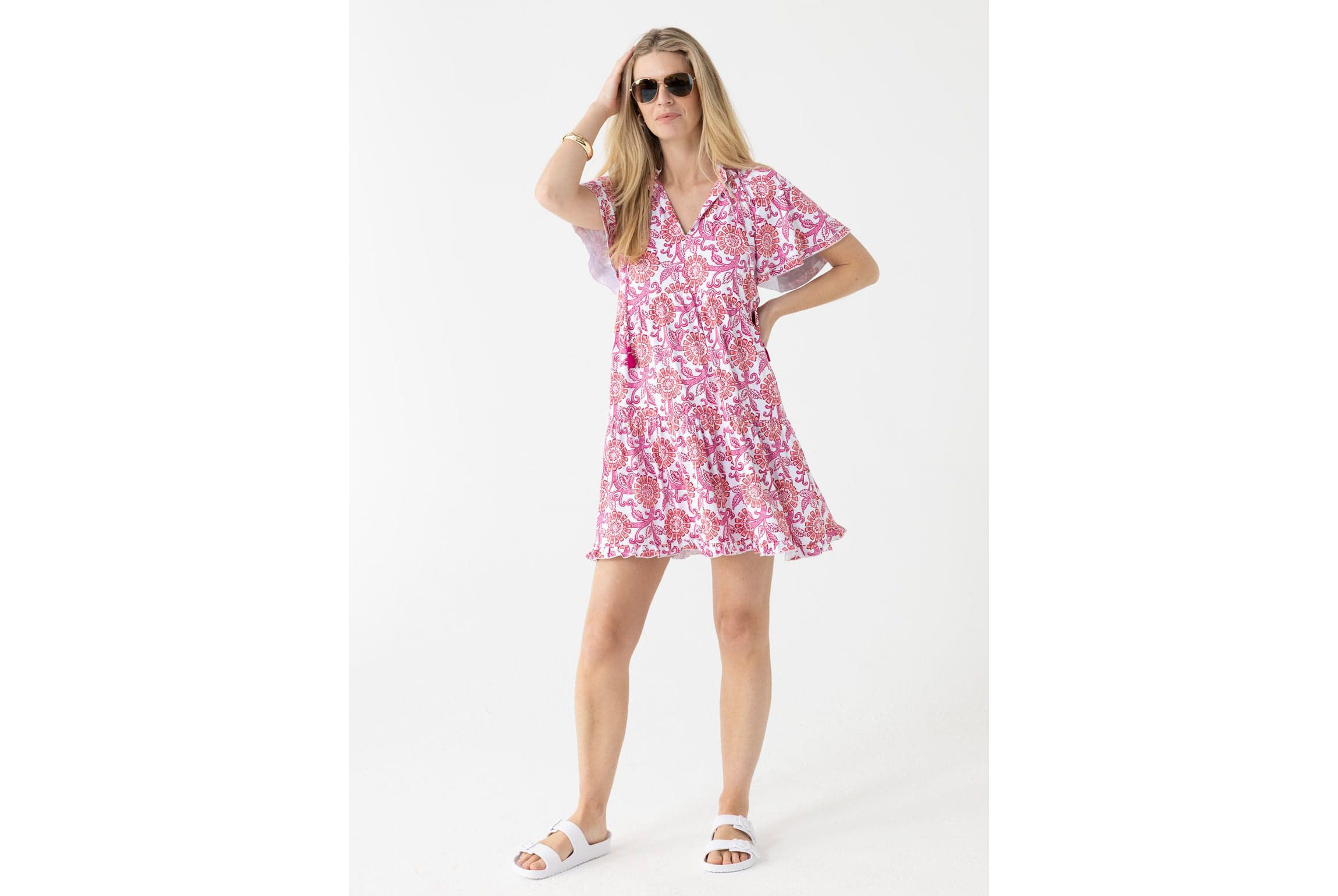 Ruffle Short Sleeve Dress