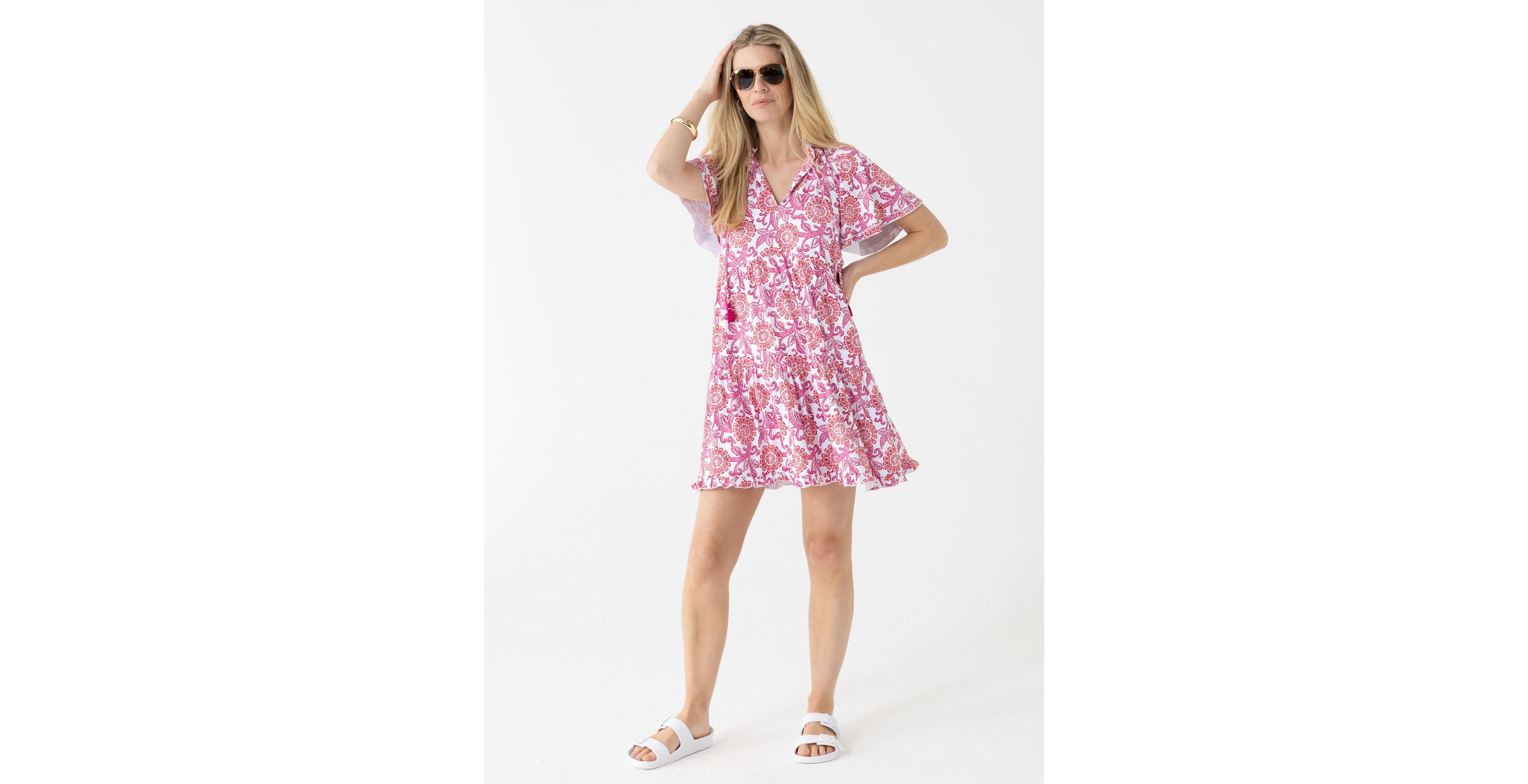 Ruffle Short Sleeve Dress
