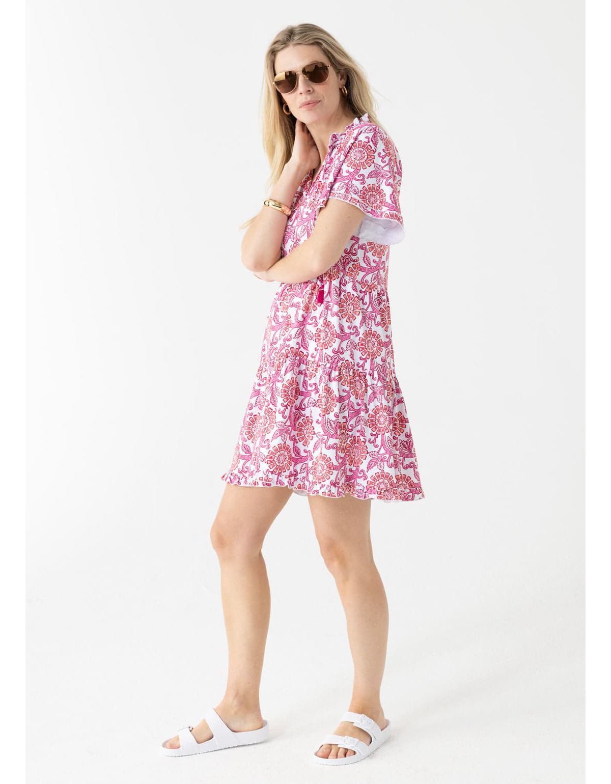 Ruffle Short Sleeve Dress