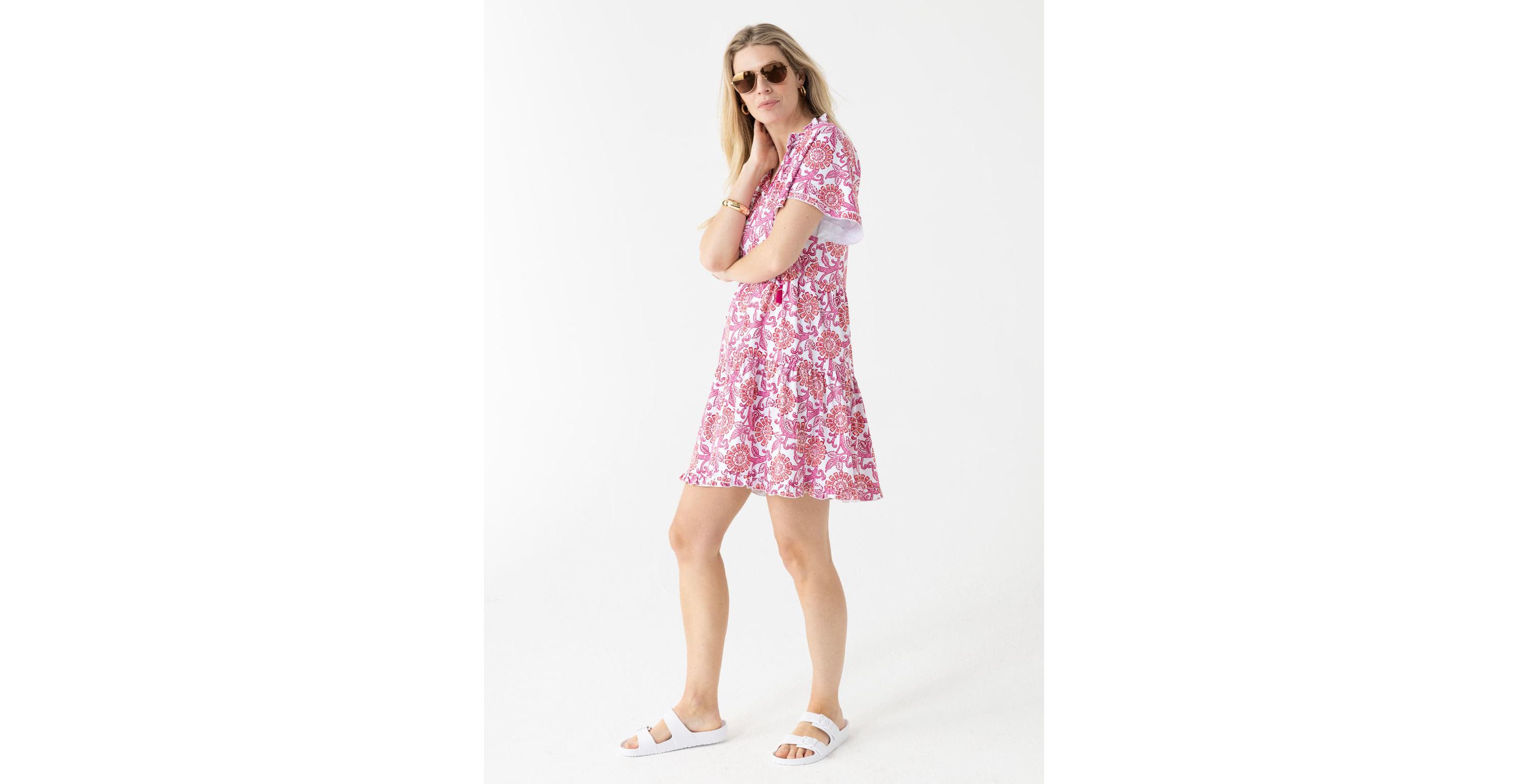 Ruffle Short Sleeve Dress