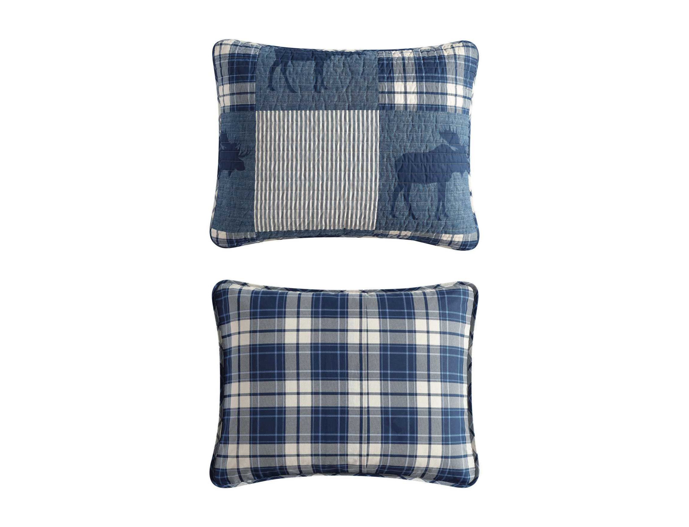 Moose Plaid Pinstripe Patchwork Cotton Quilt Set