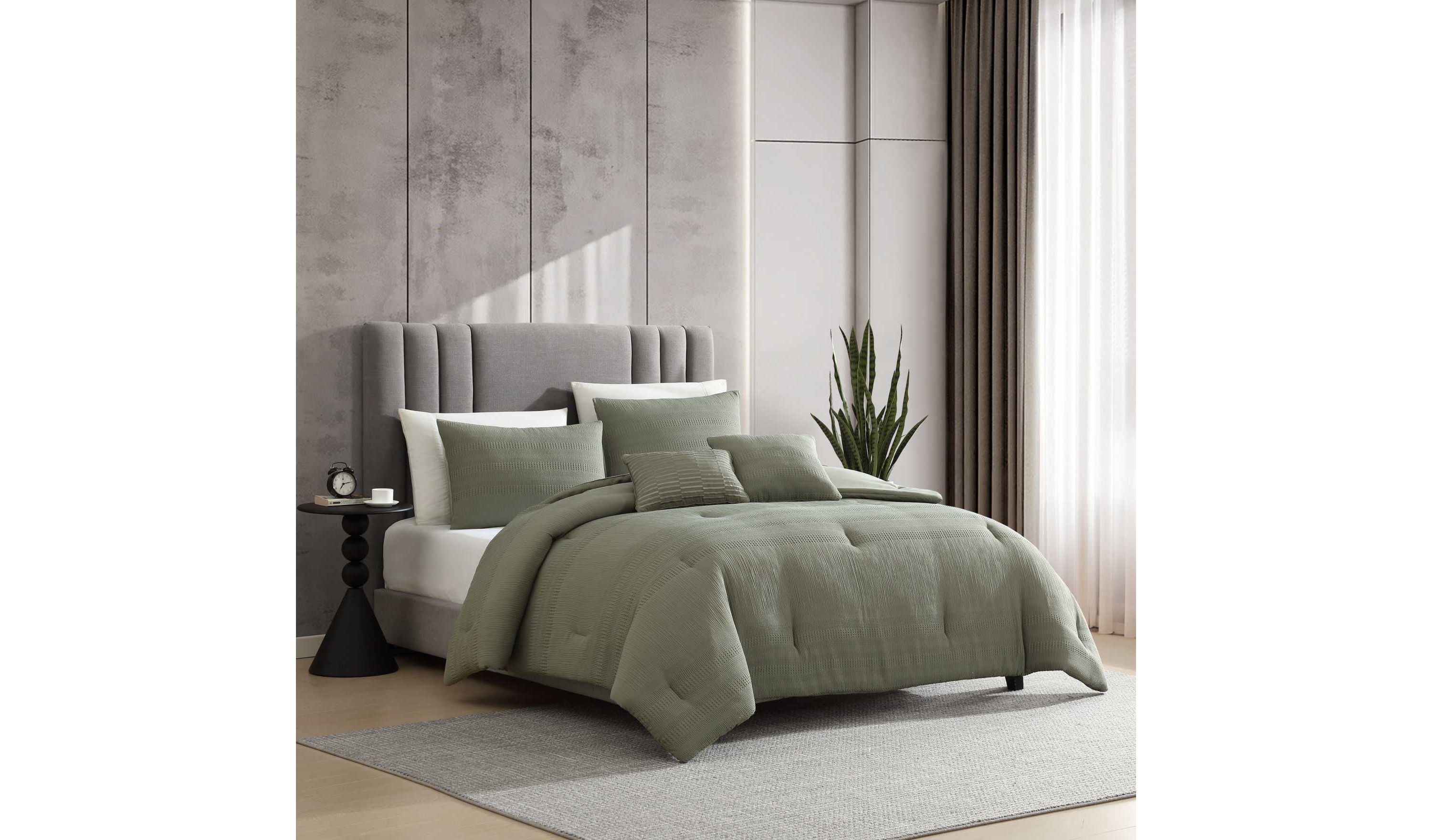 Variegated Waffle Microfiber Comforter Set
