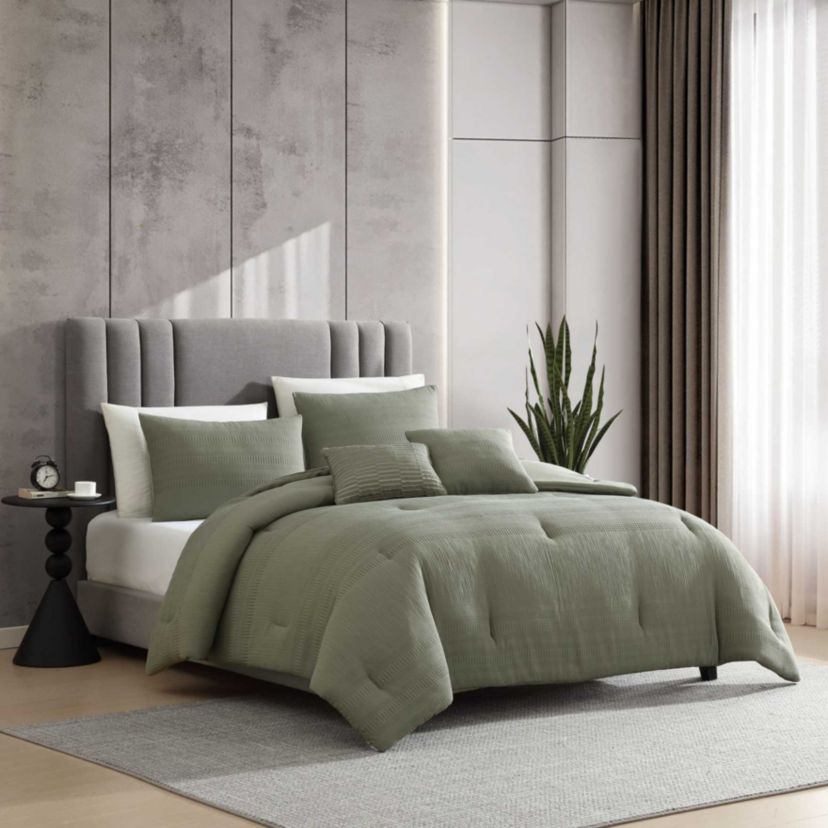 Variegated Waffle Microfiber Comforter Set