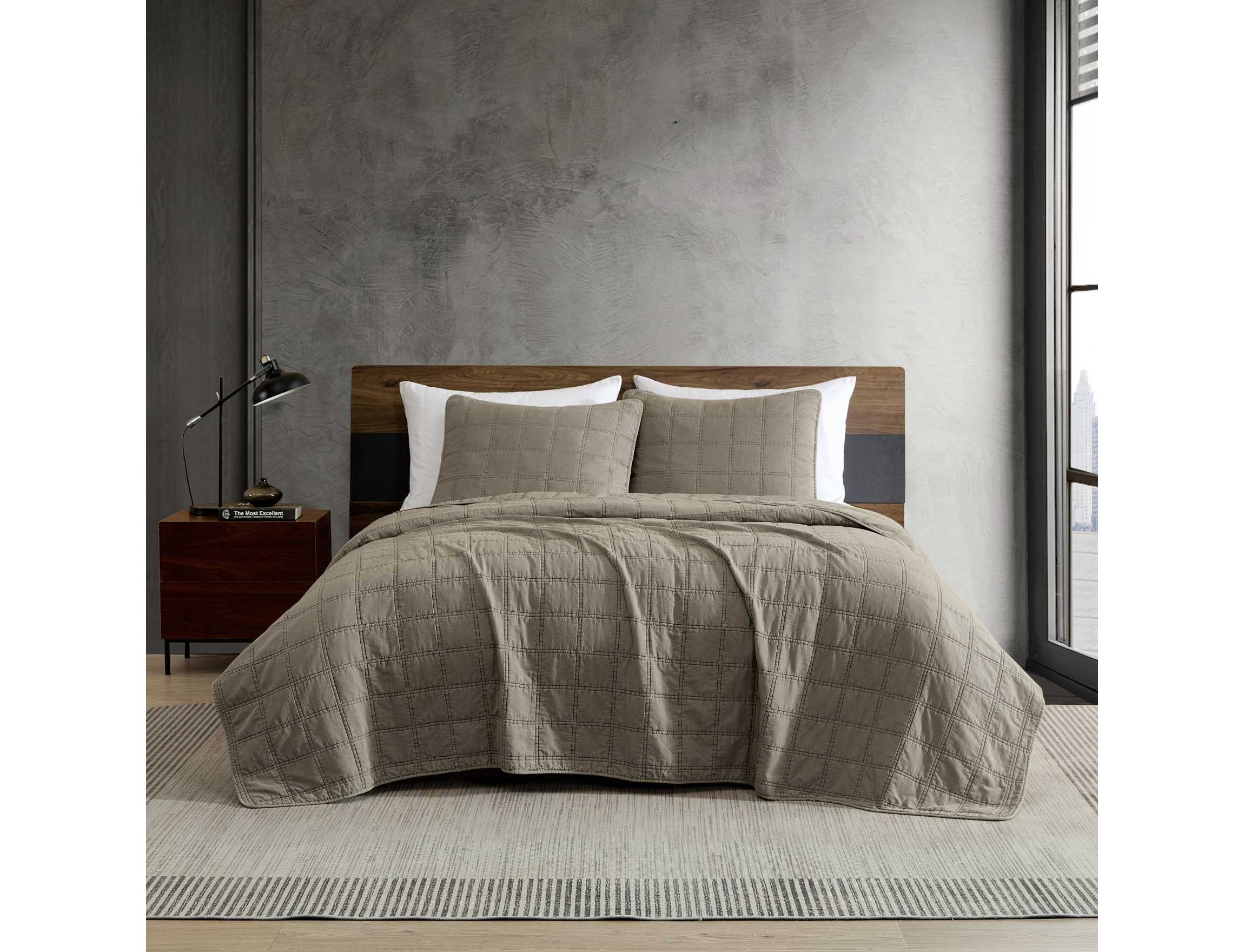 Stonewashed Microfiber Quilt Set