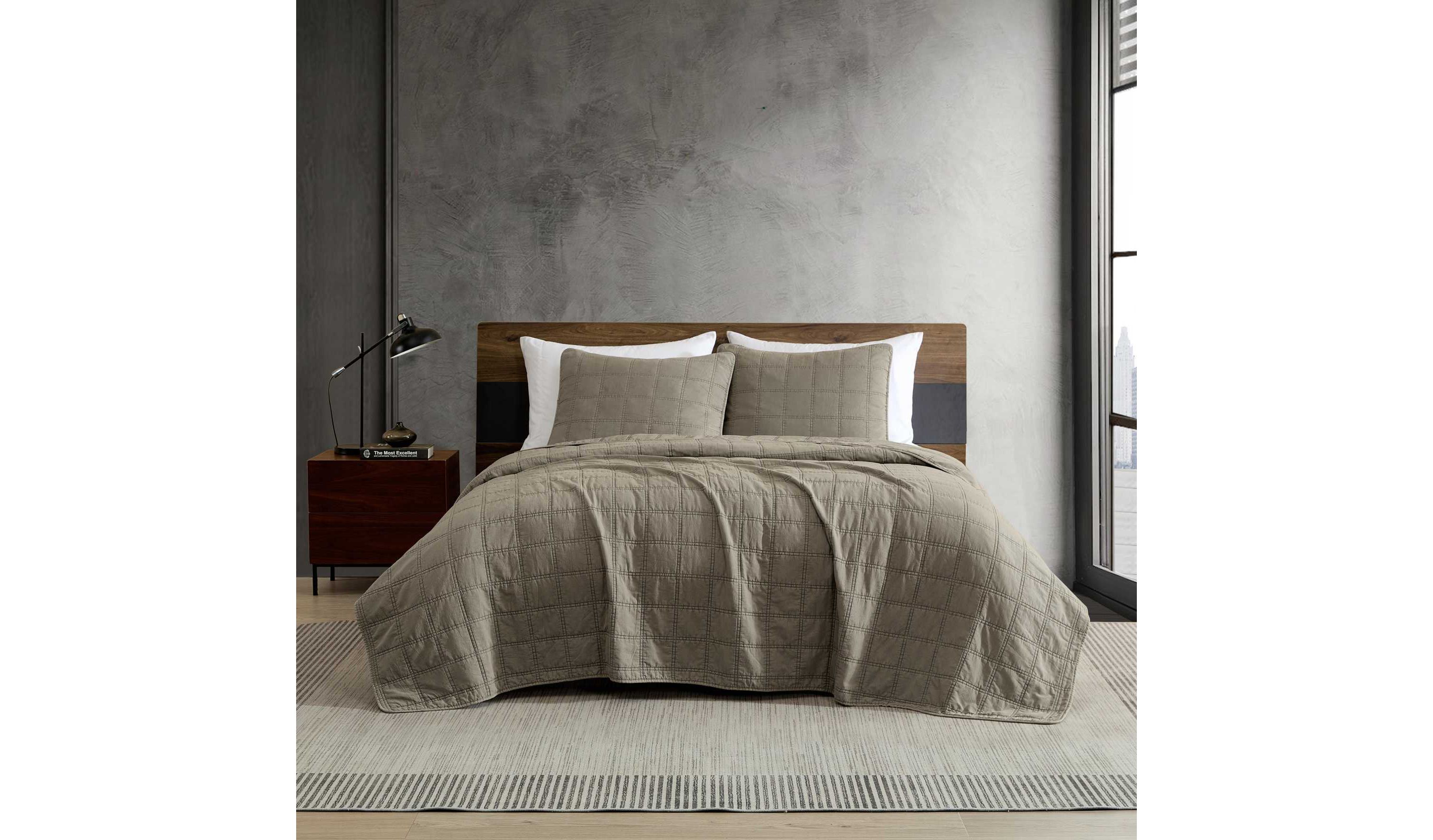 Stonewashed Microfiber Quilt Set