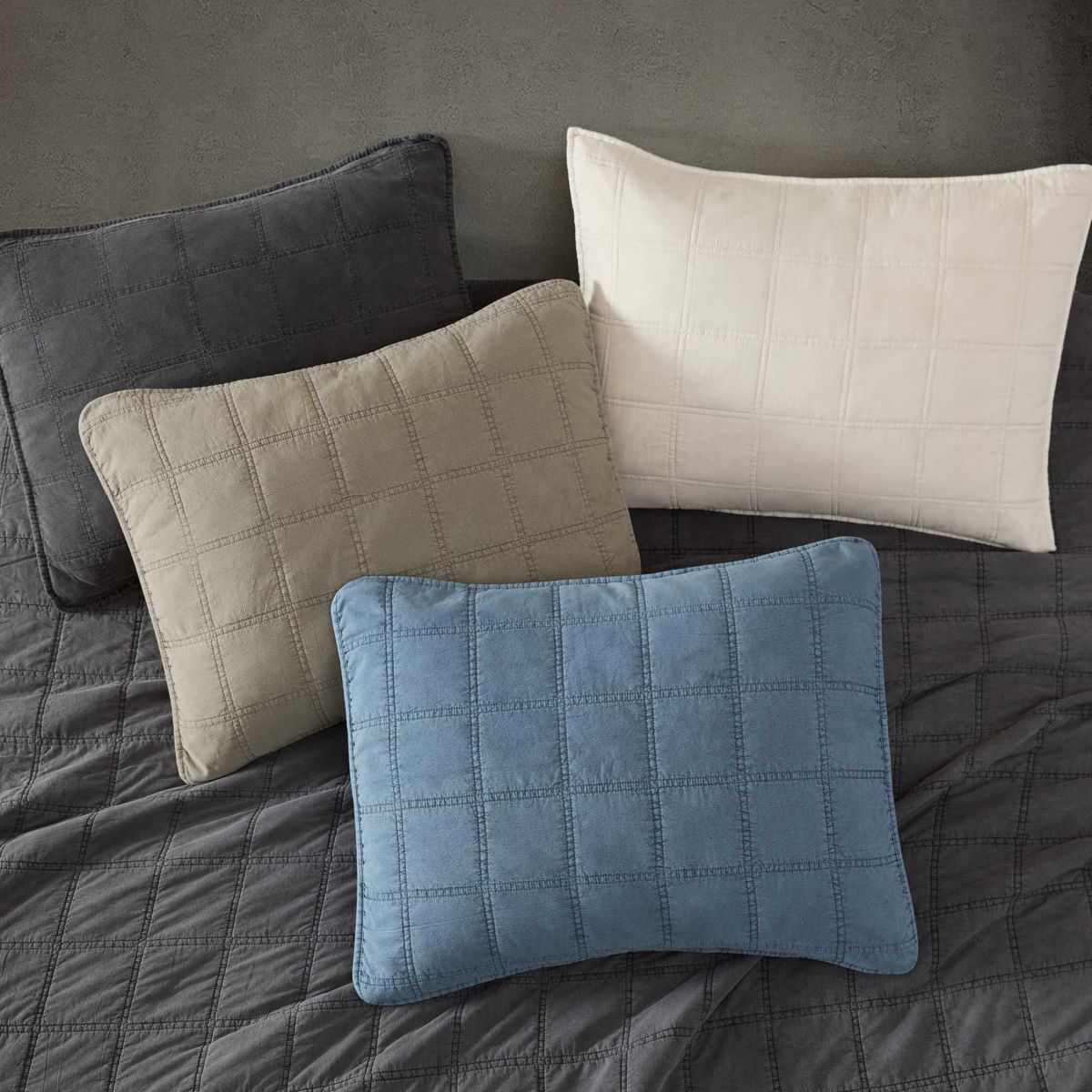 Stonewashed Microfiber Quilt Set