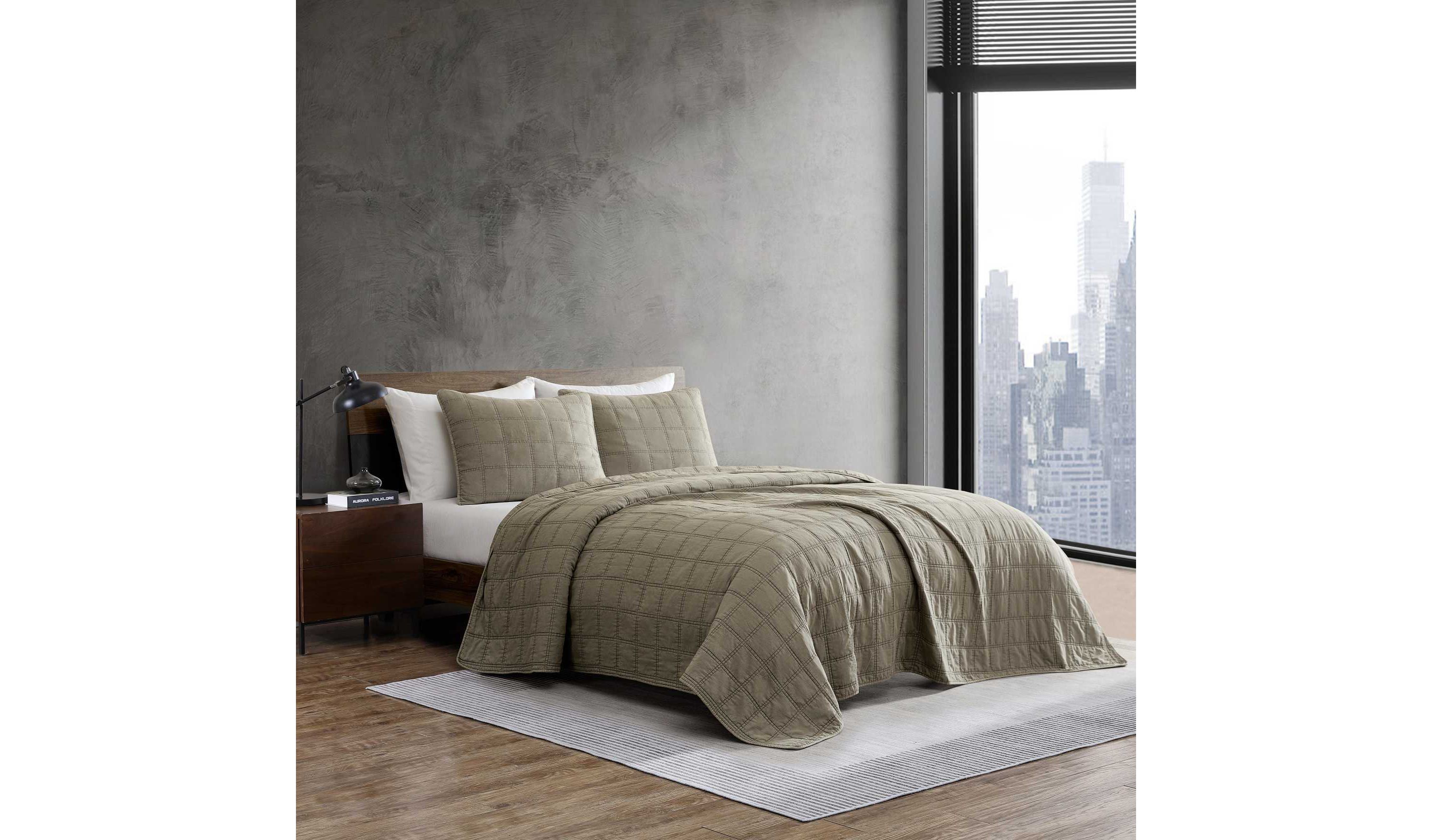 Stonewashed Microfiber Quilt Set