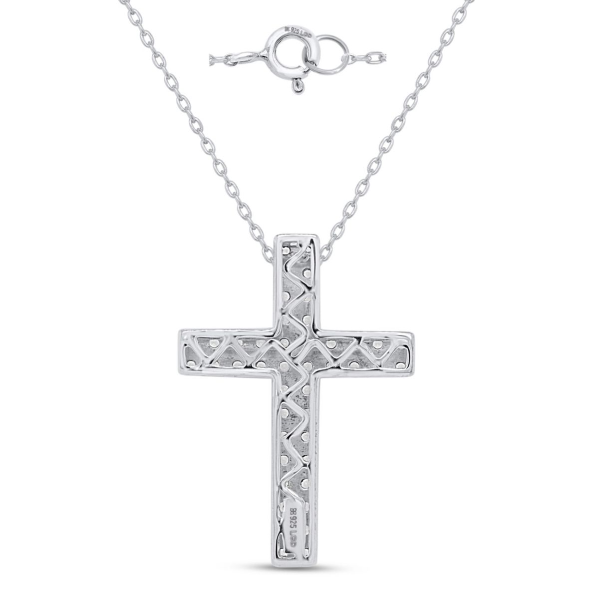 Lab Created 1CTW Lab Grown Diamond Cross Pendant In Sterling Silver