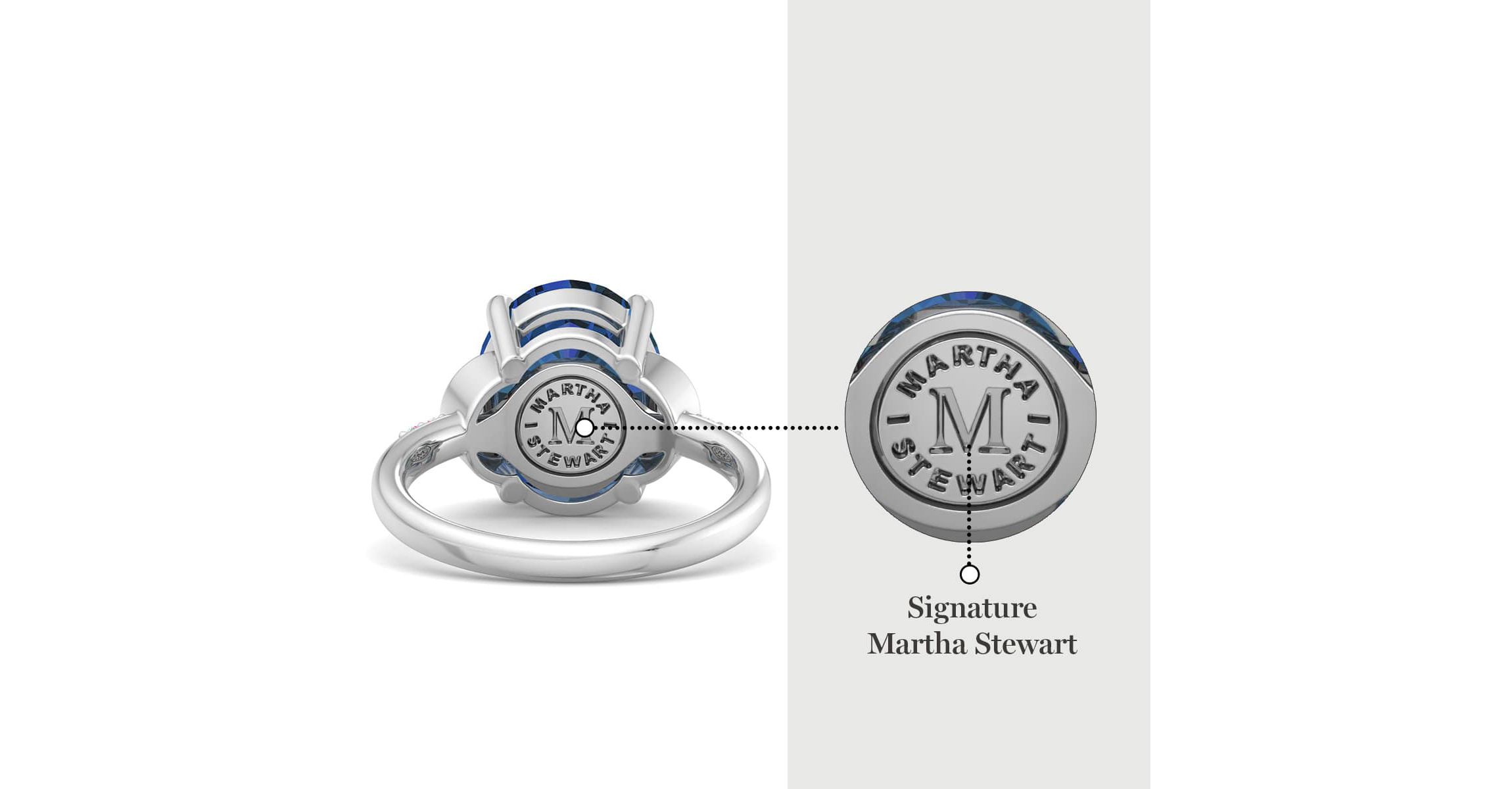 Lab Created Martha Stewart 4 1/2 Carat Oval Shape Gemstone and Lab Grown Diamond Ring In Sterling Silver