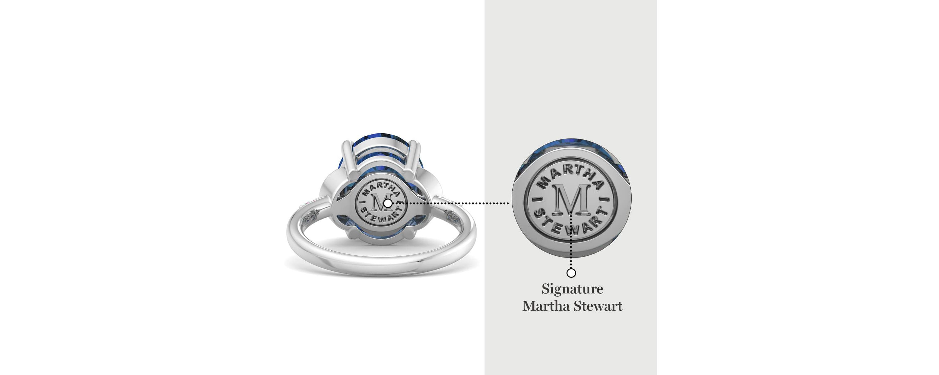 Lab Created Martha Stewart 4 1/2 Carat Oval Shape Gemstone and Lab Grown Diamond Ring In Sterling Silver