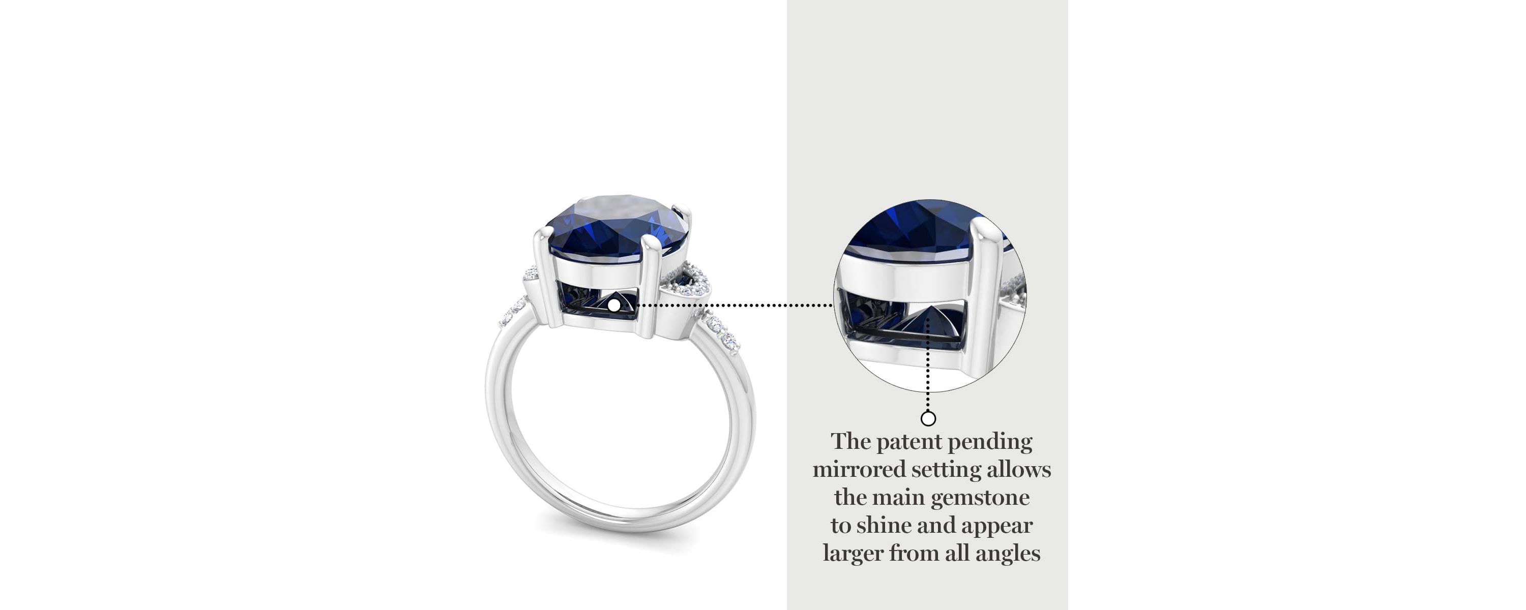 Lab Created Martha Stewart 4 1/2 Carat Oval Shape Gemstone and Lab Grown Diamond Ring In Sterling Silver
