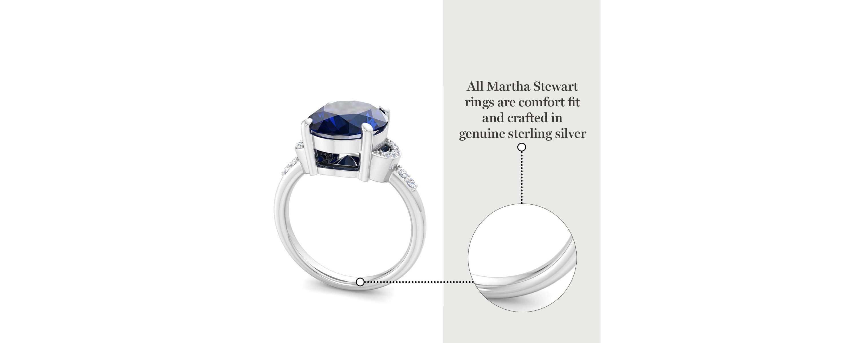 Lab Created Martha Stewart 4 1/2 Carat Oval Shape Gemstone and Lab Grown Diamond Ring In Sterling Silver