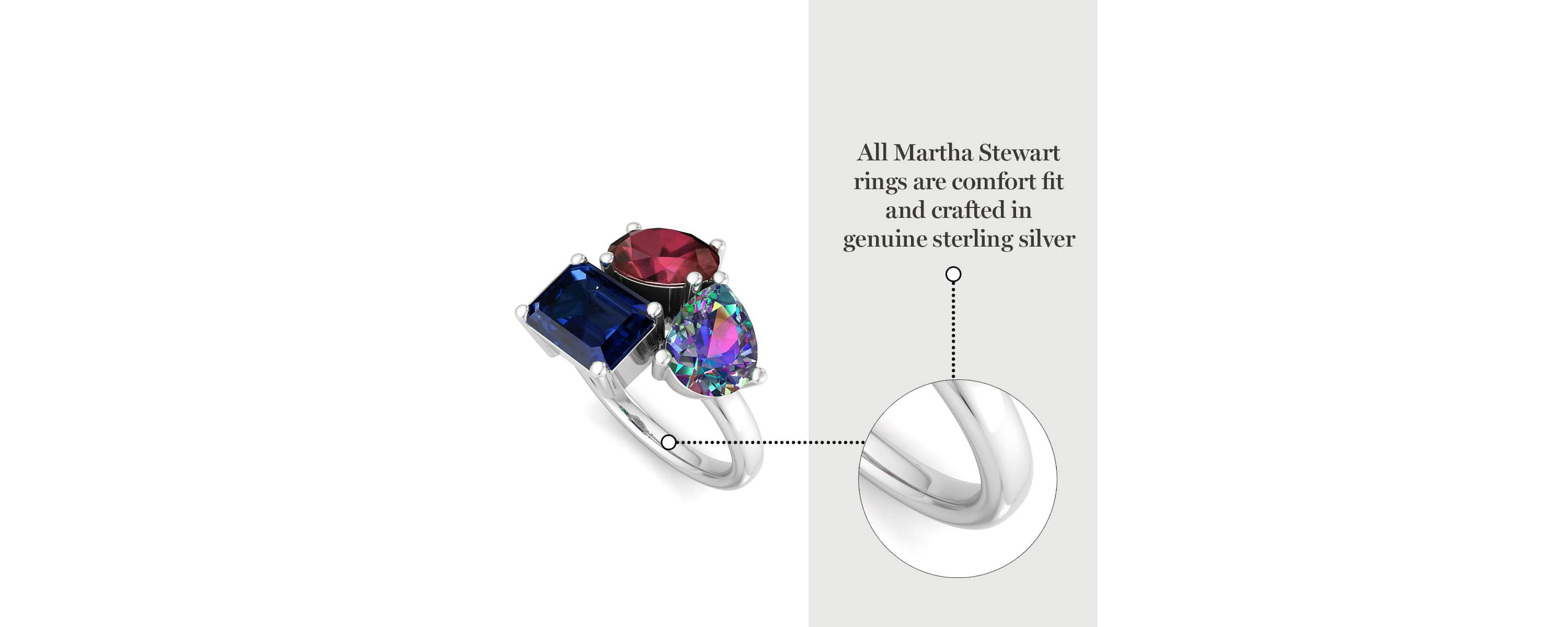 Lab Created Martha Stewart 3 3/4 Carat Garnet, Mystic Quartz and Sapphire Three Stone Cluster Ring In Sterling Silver