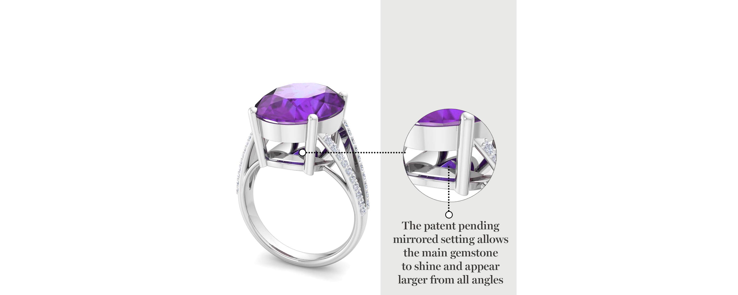 Lab Created Martha Stewart 10 1/4 Carat Oval Shape Gemstone and Lab Grown Diamond Ring In Sterling Silver