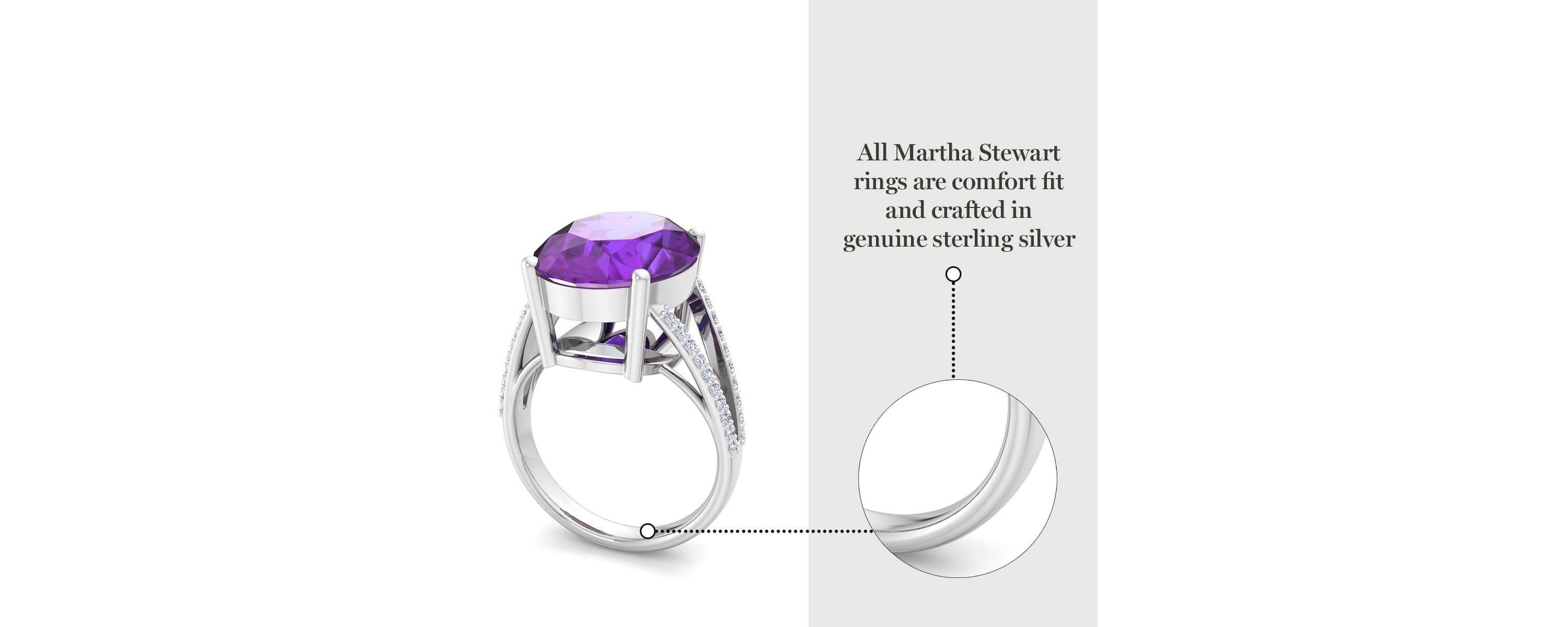 Lab Created Martha Stewart 10 1/4 Carat Oval Shape Gemstone and Lab Grown Diamond Ring In Sterling Silver