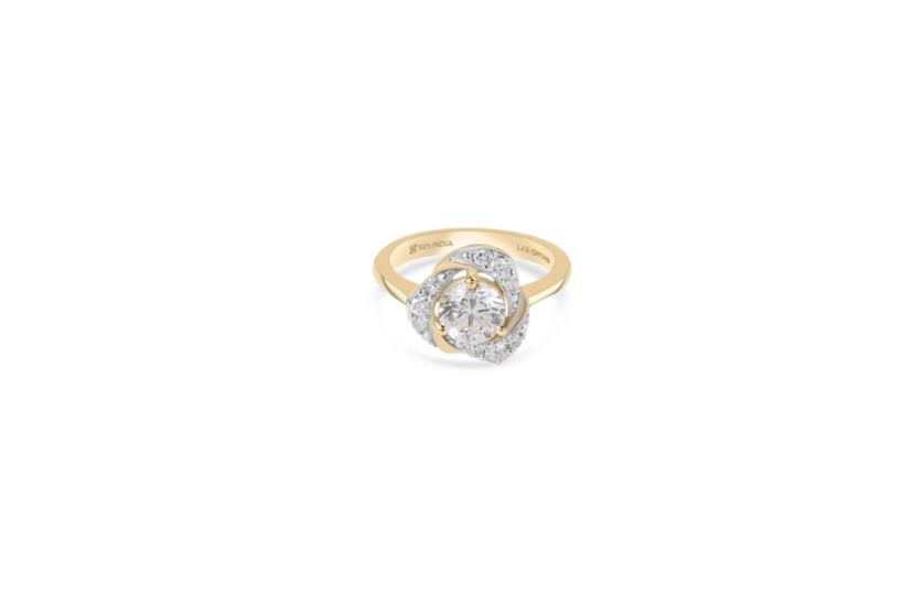 Lab Created 1CTW Lab Grown Diamond Love Knot Ring In Gold Plated Sterling Silver
