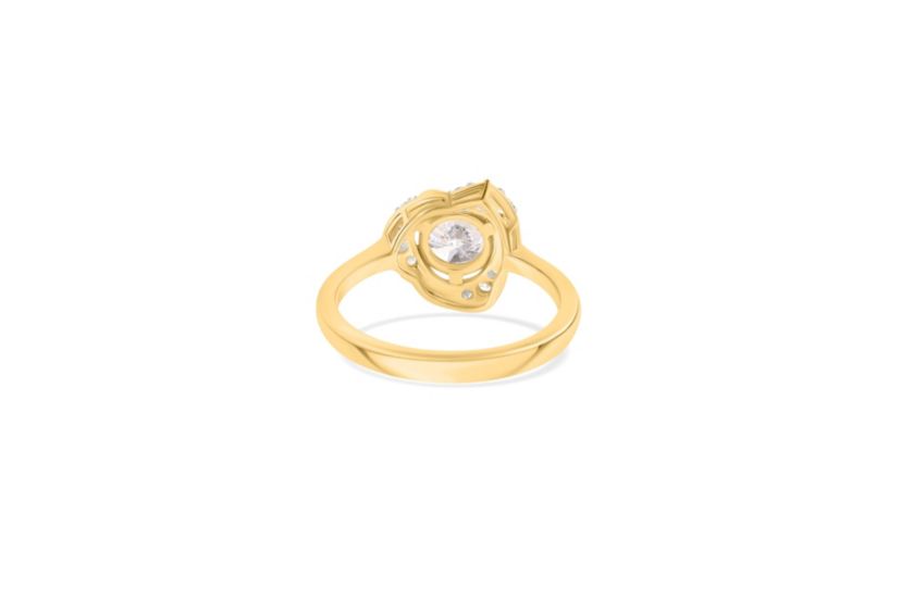 Lab Created 1CTW Lab Grown Diamond Love Knot Ring In Gold Plated Sterling Silver