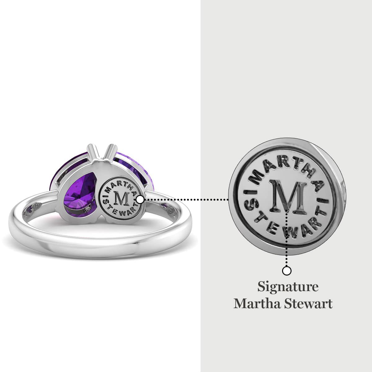 Lab Created Martha Stewart 2 Carat Amethyst Two Stone Ring In Sterling Silver