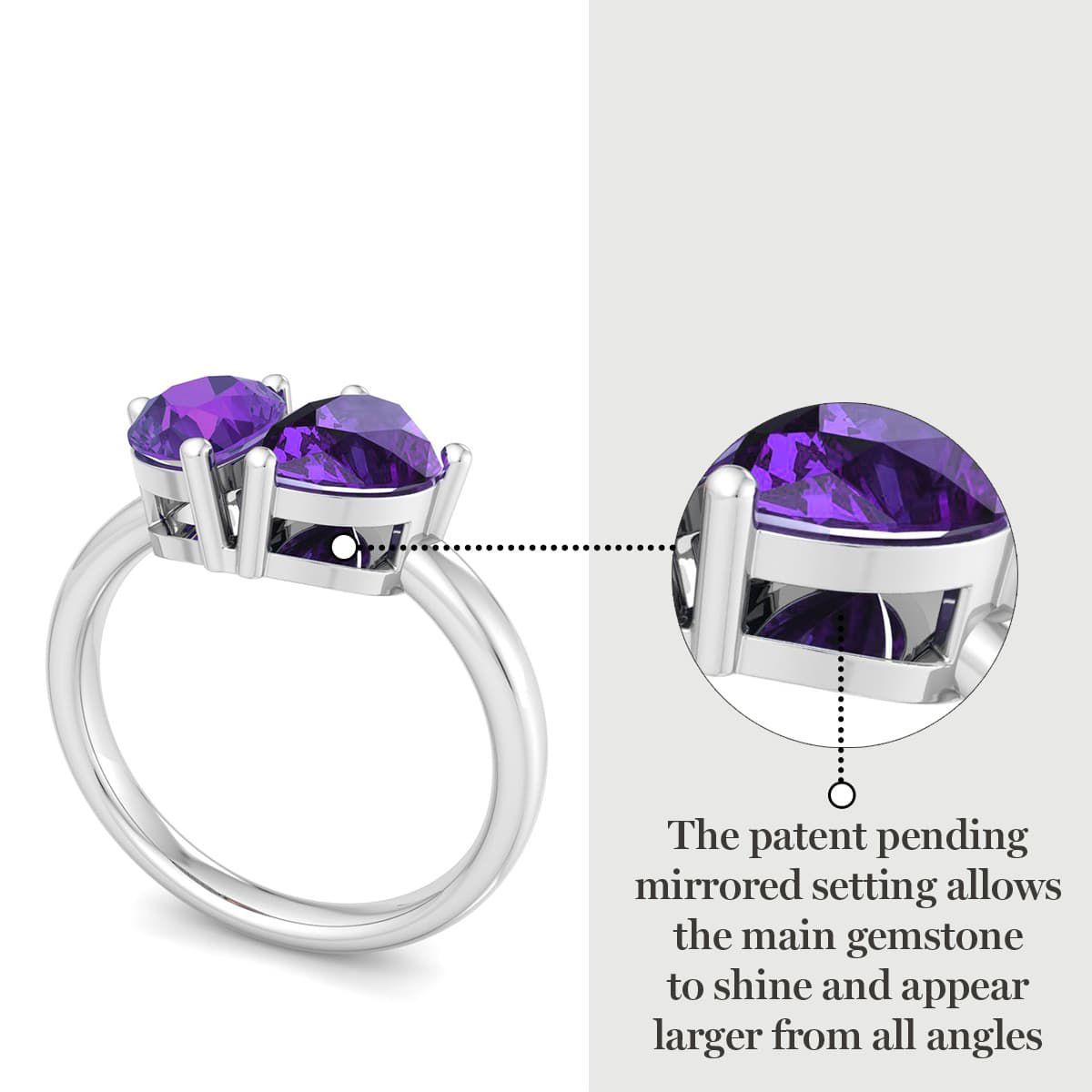 Lab Created Martha Stewart 2 Carat Amethyst Two Stone Ring In Sterling Silver