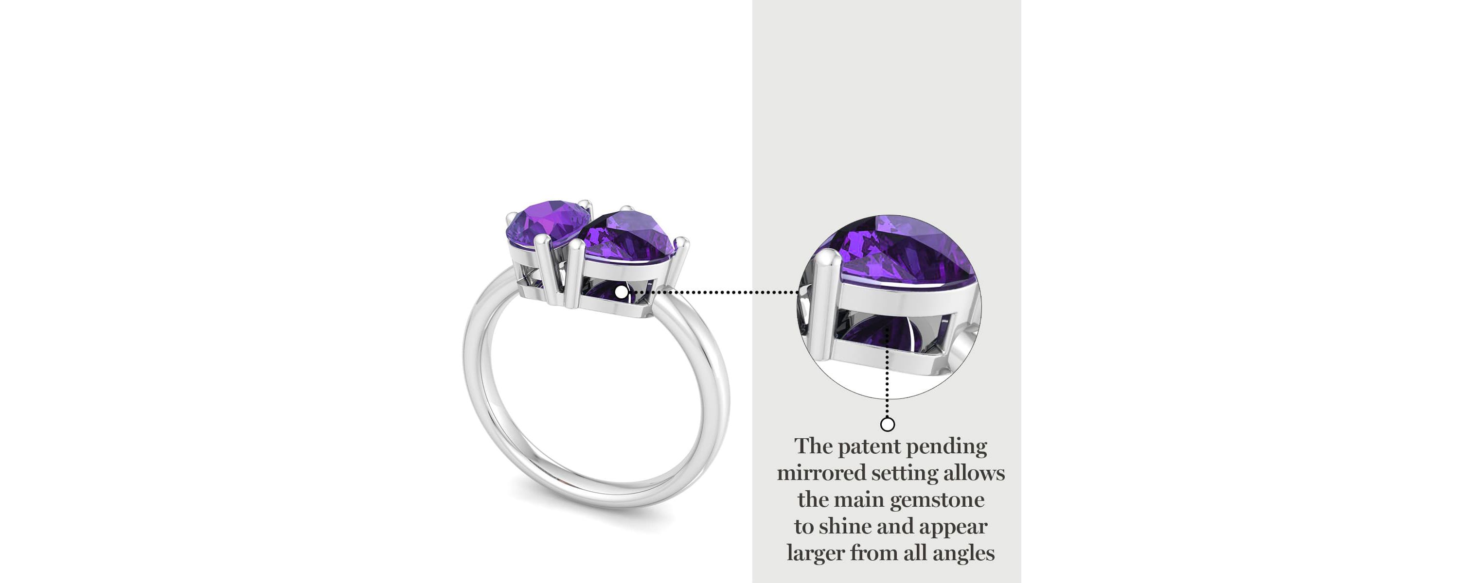 Lab Created Martha Stewart 2 Carat Amethyst Two Stone Ring In Sterling Silver