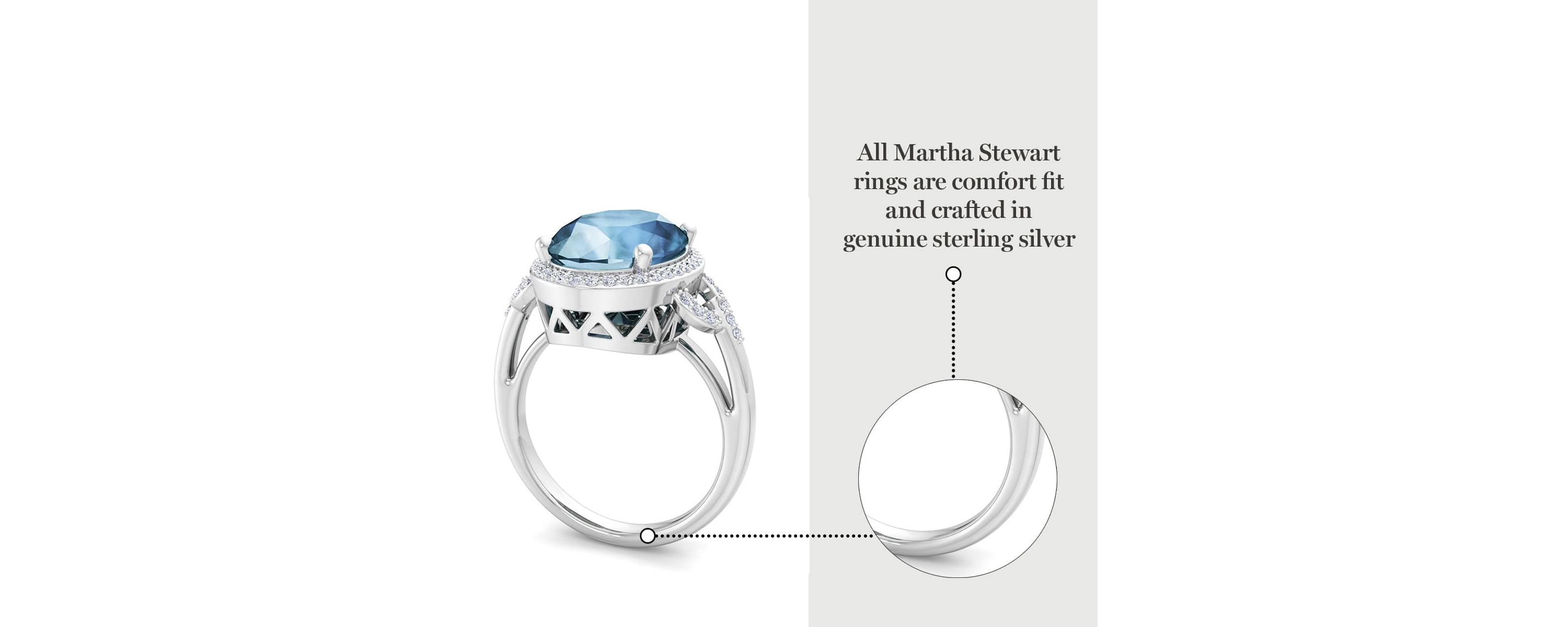 Lab Created Martha Stewart 6 3/4 Carat Oval Shape Gemstone and Lab Grown Diamond Halo Ring In Sterling Silver