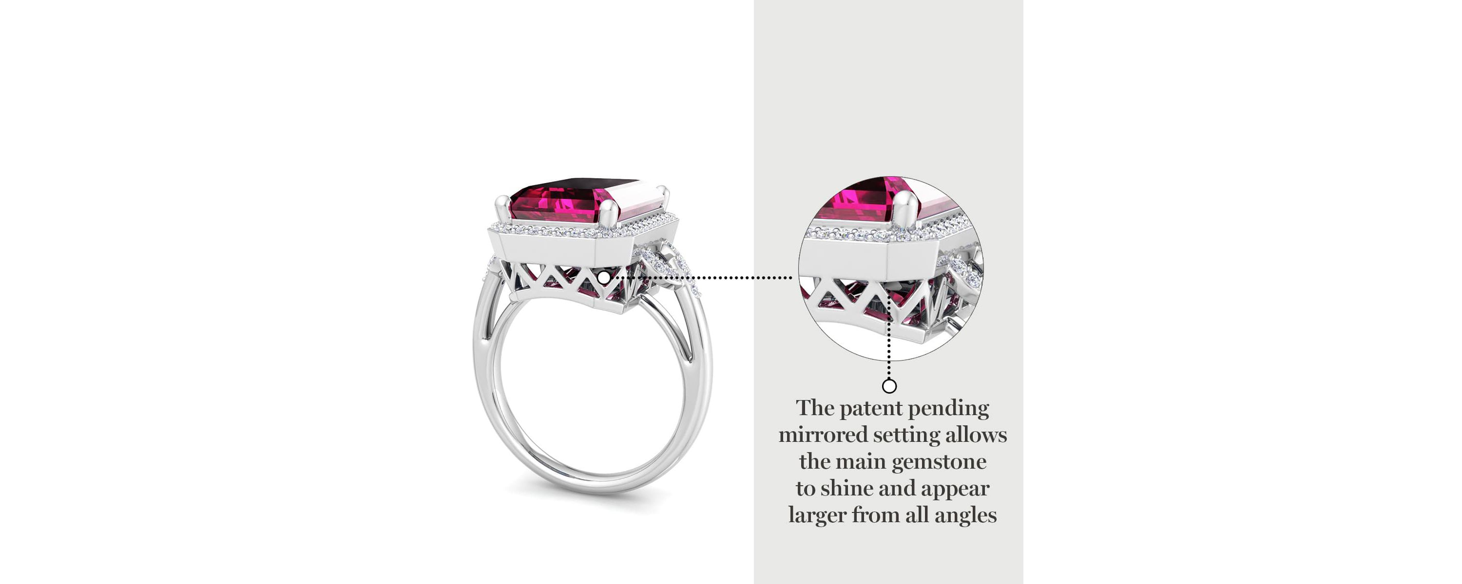 Lab Created Martha Stewart 7 1/3 Carat Emerald Cut Gemstone and Lab Grown Diamond Halo Ring In Sterling Silver