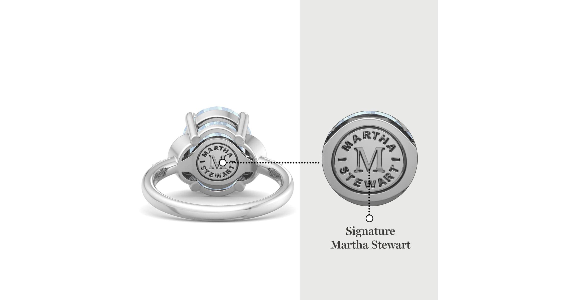 Lab Created Martha Stewart 4 1/2 Carat Oval Shape Gemstone and Lab Grown Diamond Ring In Sterling Silver