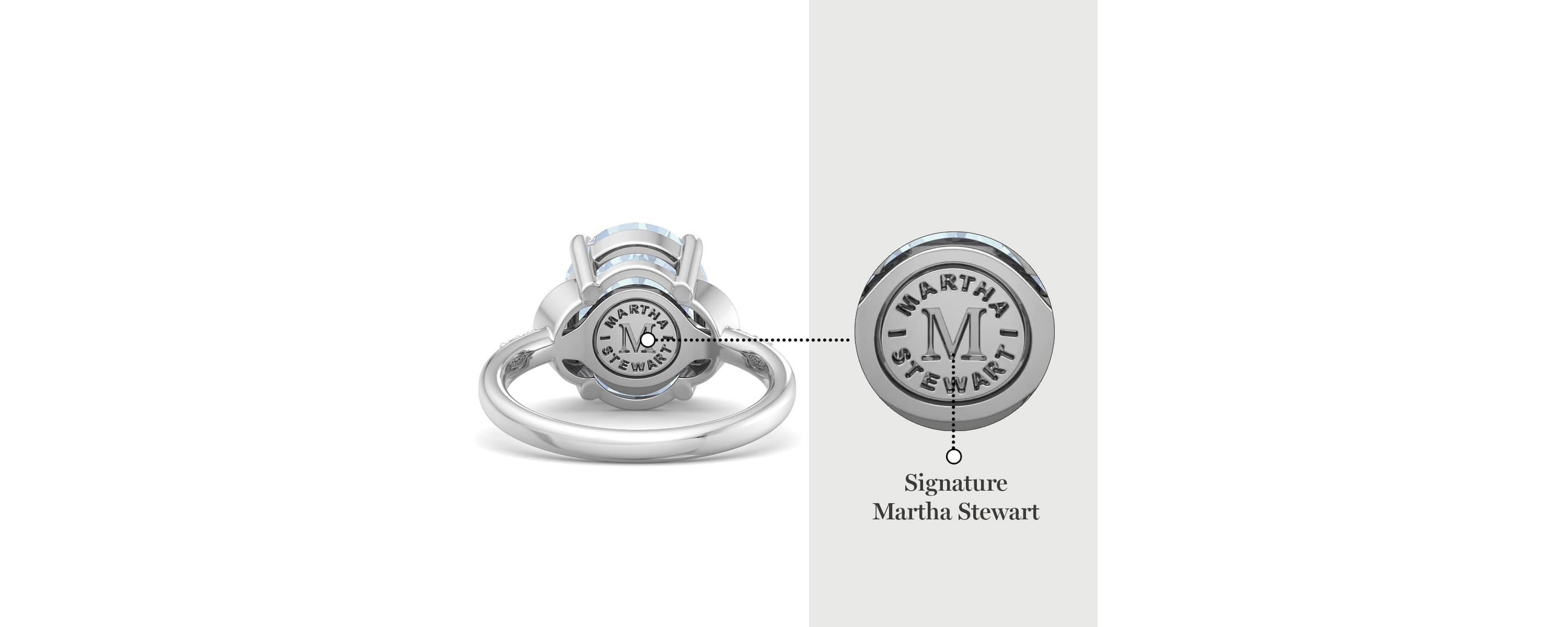 Lab Created Martha Stewart 4 1/2 Carat Oval Shape Gemstone and Lab Grown Diamond Ring In Sterling Silver