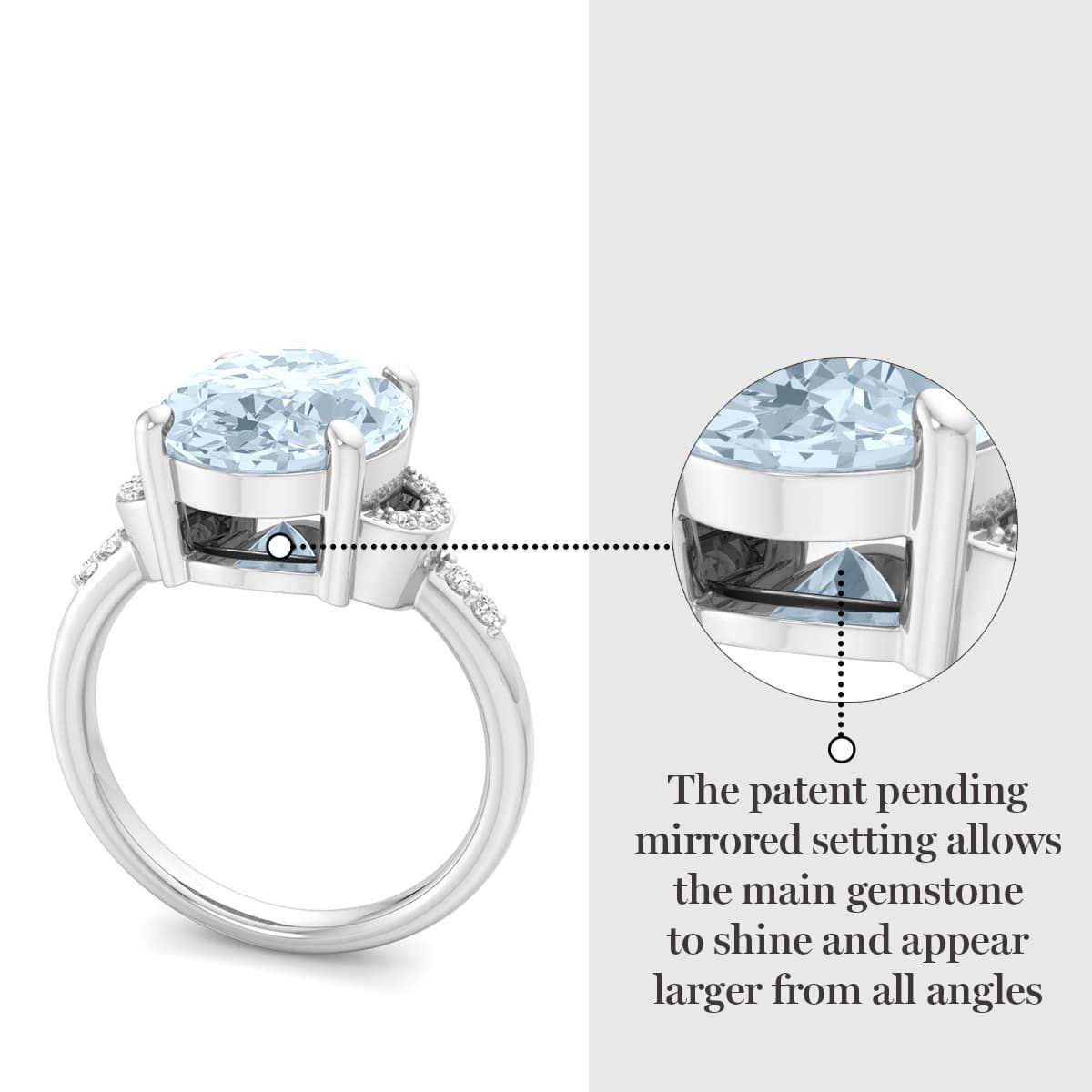 Lab Created Martha Stewart 4 1/2 Carat Oval Shape Gemstone and Lab Grown Diamond Ring In Sterling Silver