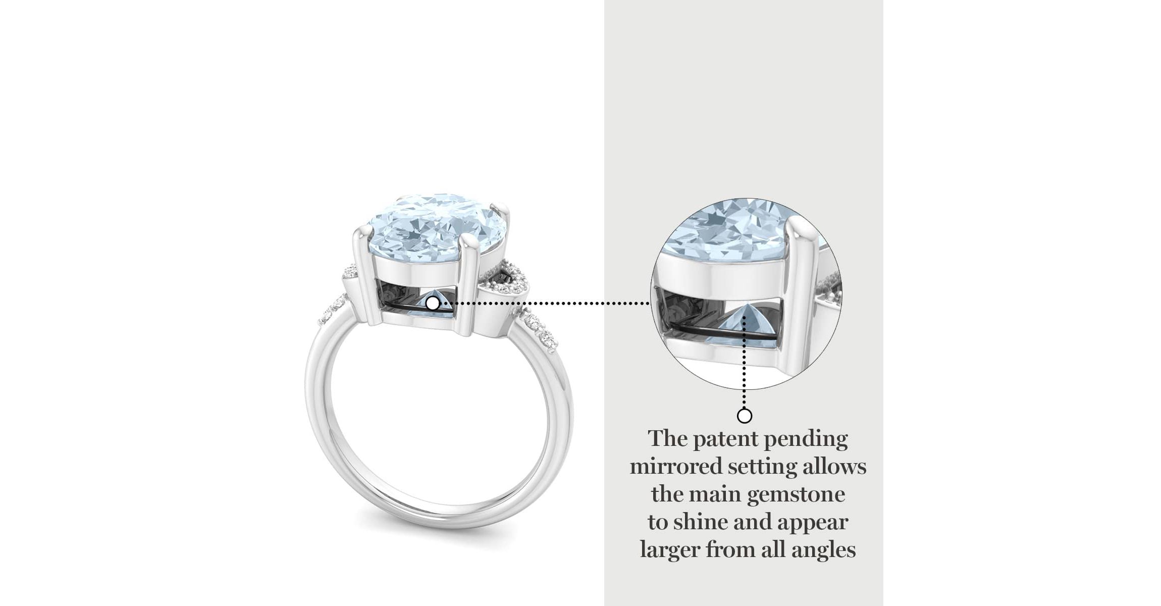 Lab Created Martha Stewart 4 1/2 Carat Oval Shape Gemstone and Lab Grown Diamond Ring In Sterling Silver
